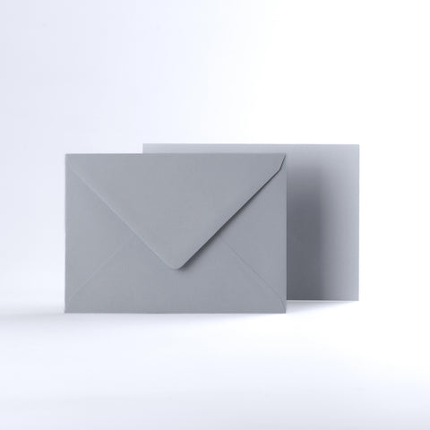Pale Grey Coloured Gummed V Flap Envelopes - 125 x 175mm