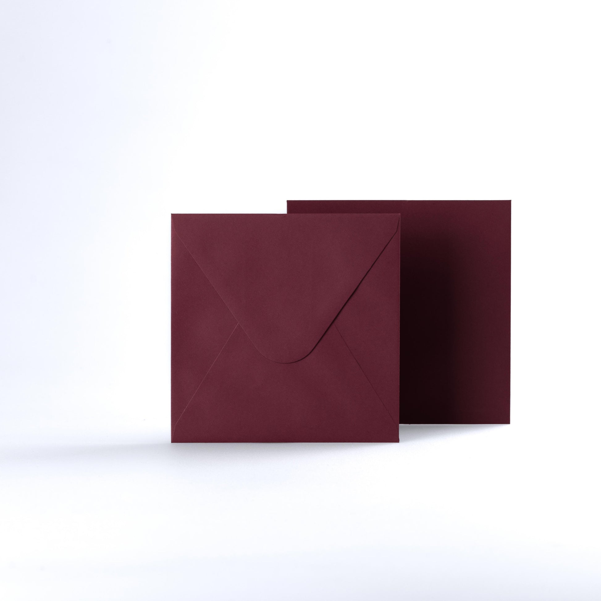 Burgundy Coloured Gummed V Flap Envelopes - Square - 130 x 130mm