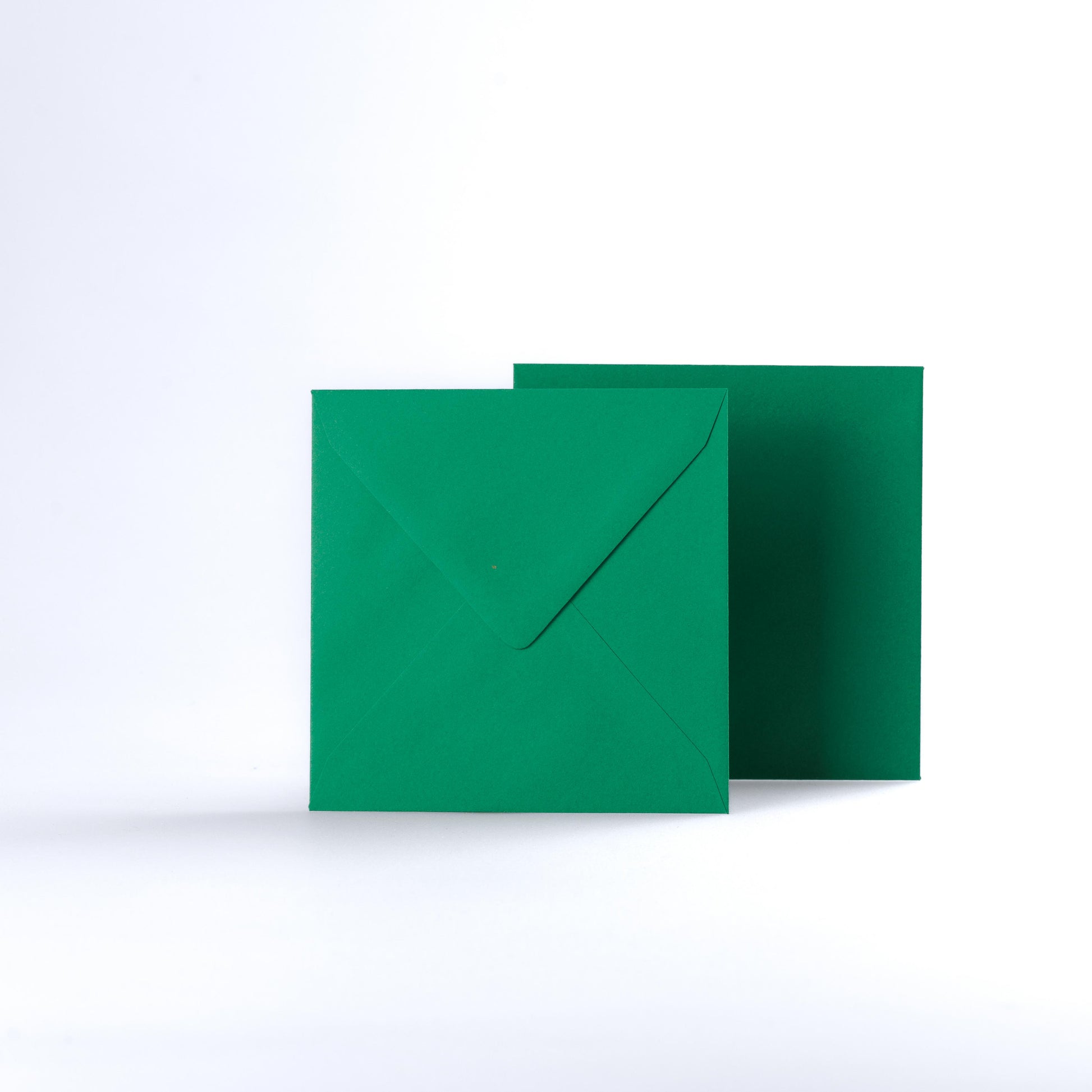 Dark Green Coloured Gummed V Flap Envelopes - Square - 130 x 130mm