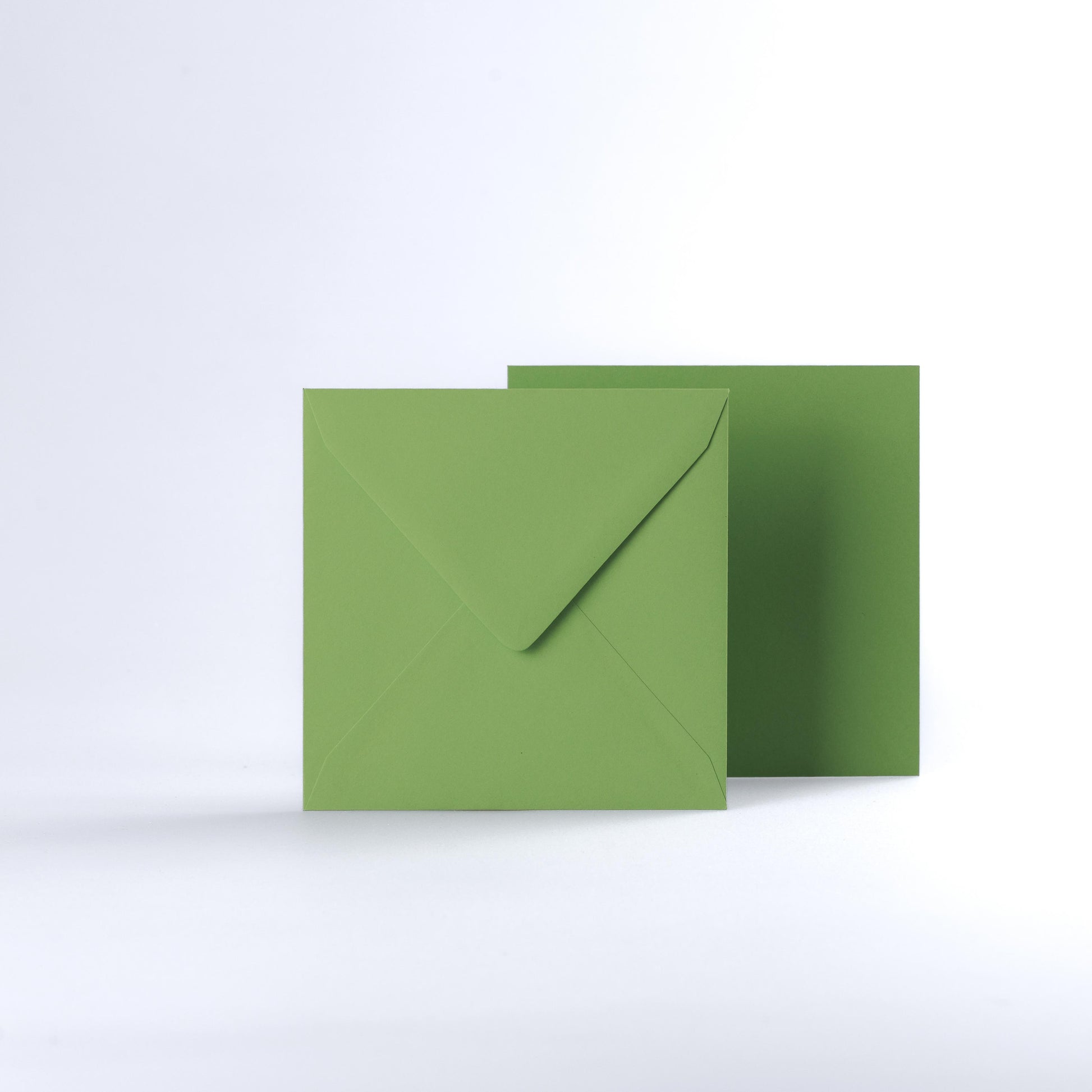 Mid Green Coloured Gummed V Flap Envelopes - Square - 130 x 130mm