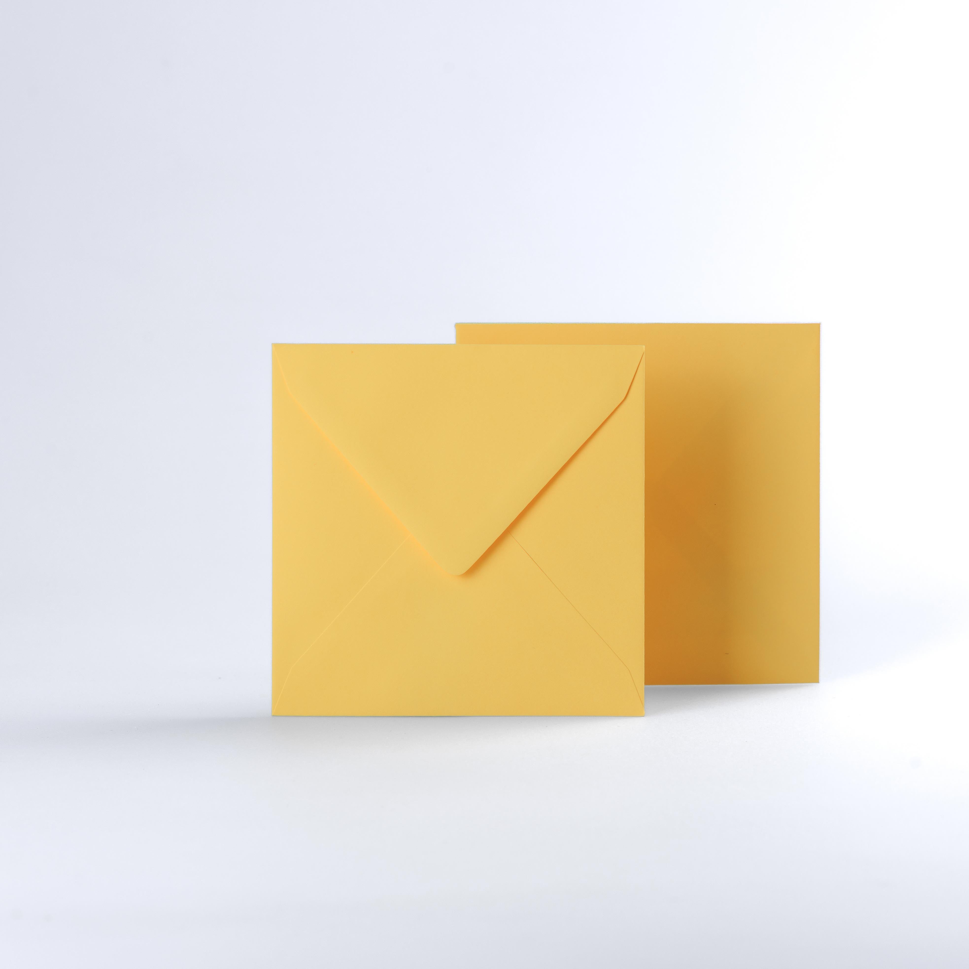 Mid Yellow Coloured Gummed V Flap Envelopes - Square - 130 x 130mm