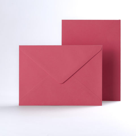 Bright Pink Coloured Gummed V Flap Envelopes - 133 x 184mm