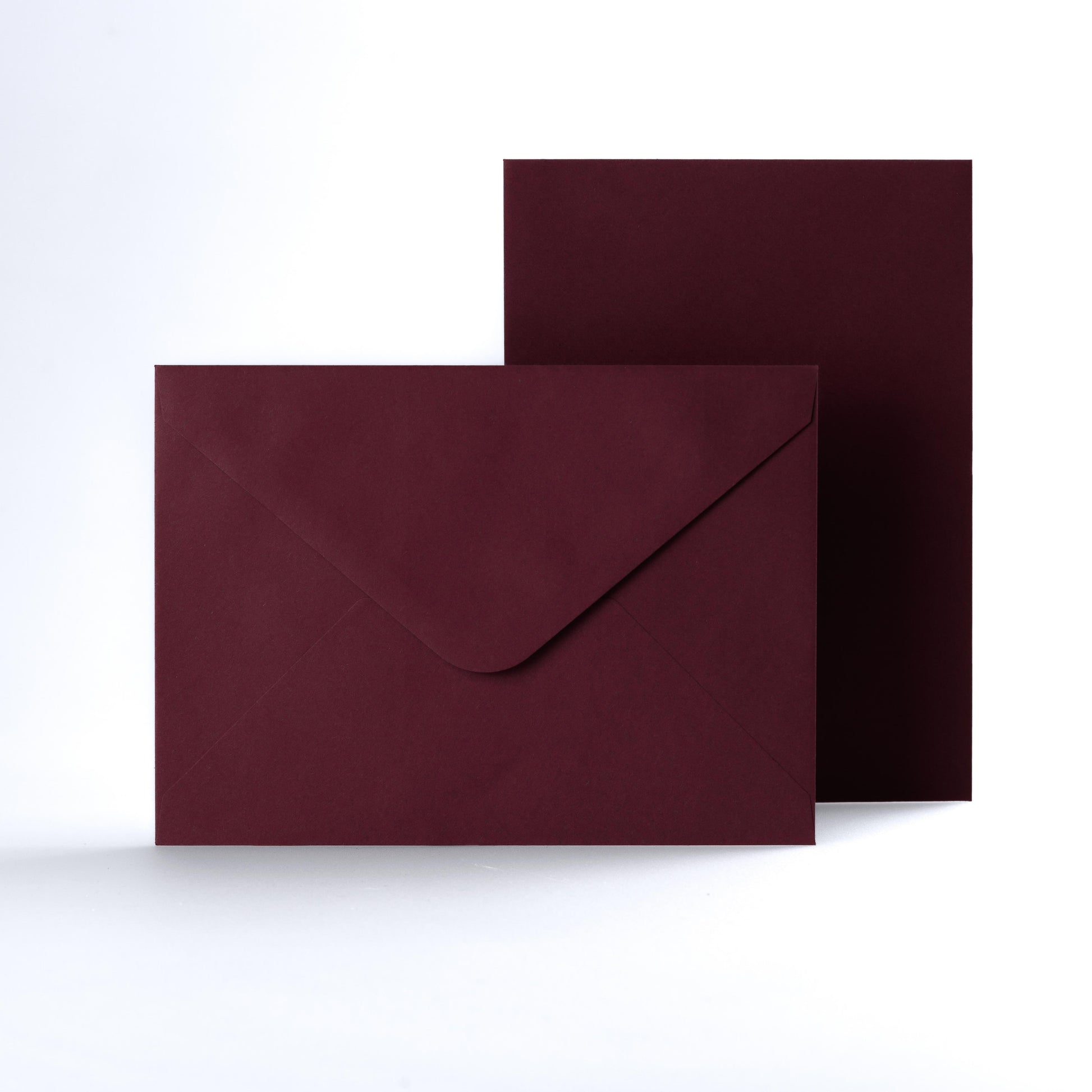 Burgundy Coloured Gummed V Flap Envelopes - 133 x 184mm
