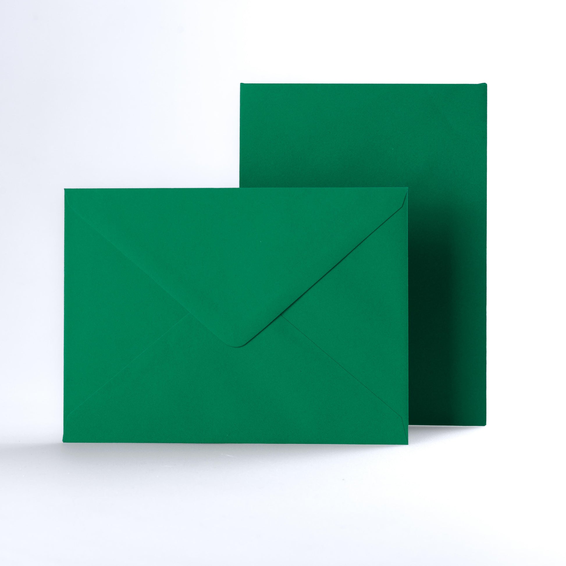 Dark Green Coloured Gummed V Flap Envelopes - 133 x 184mm