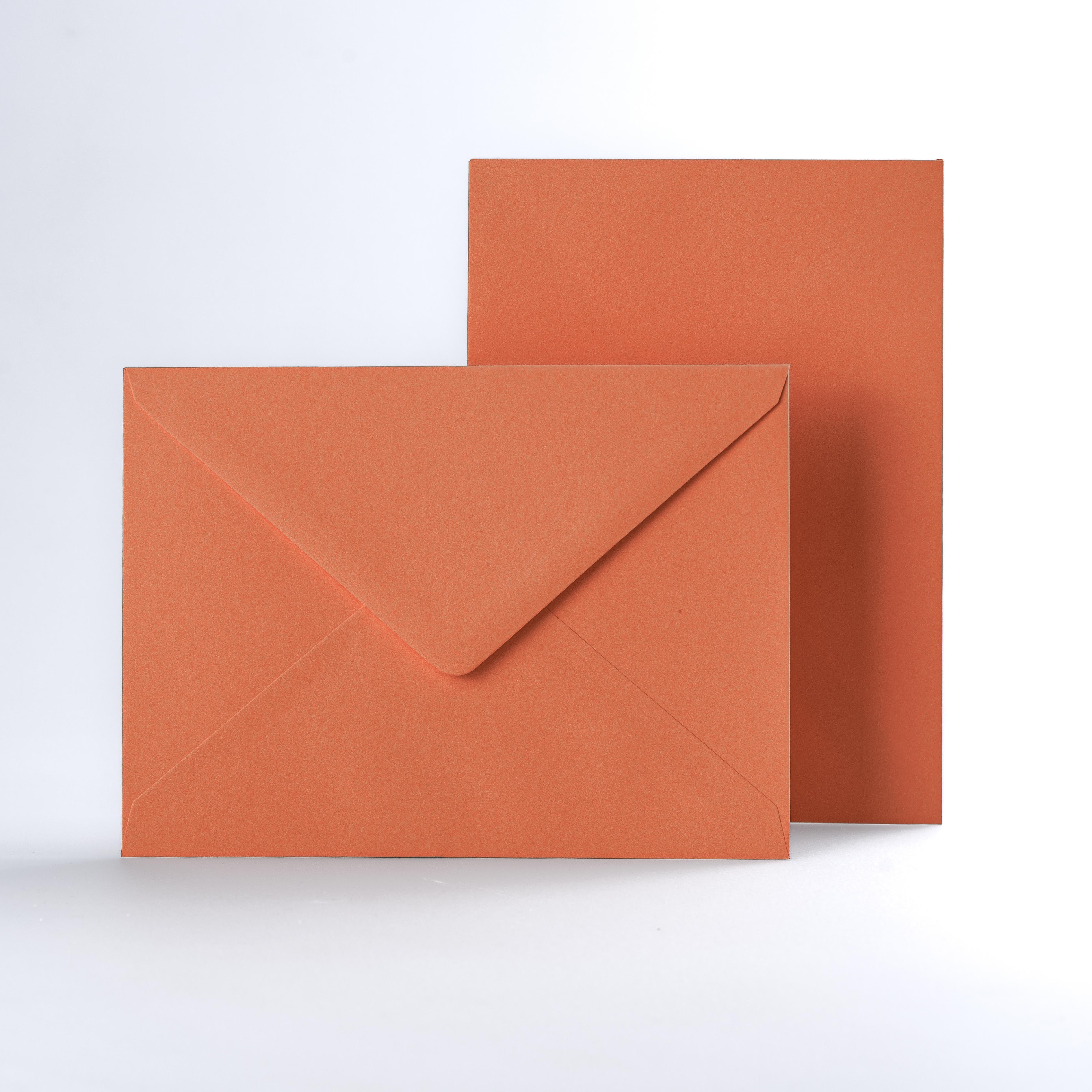 Orange Coloured Gummed V Flap Envelopes - 133 x 184mm