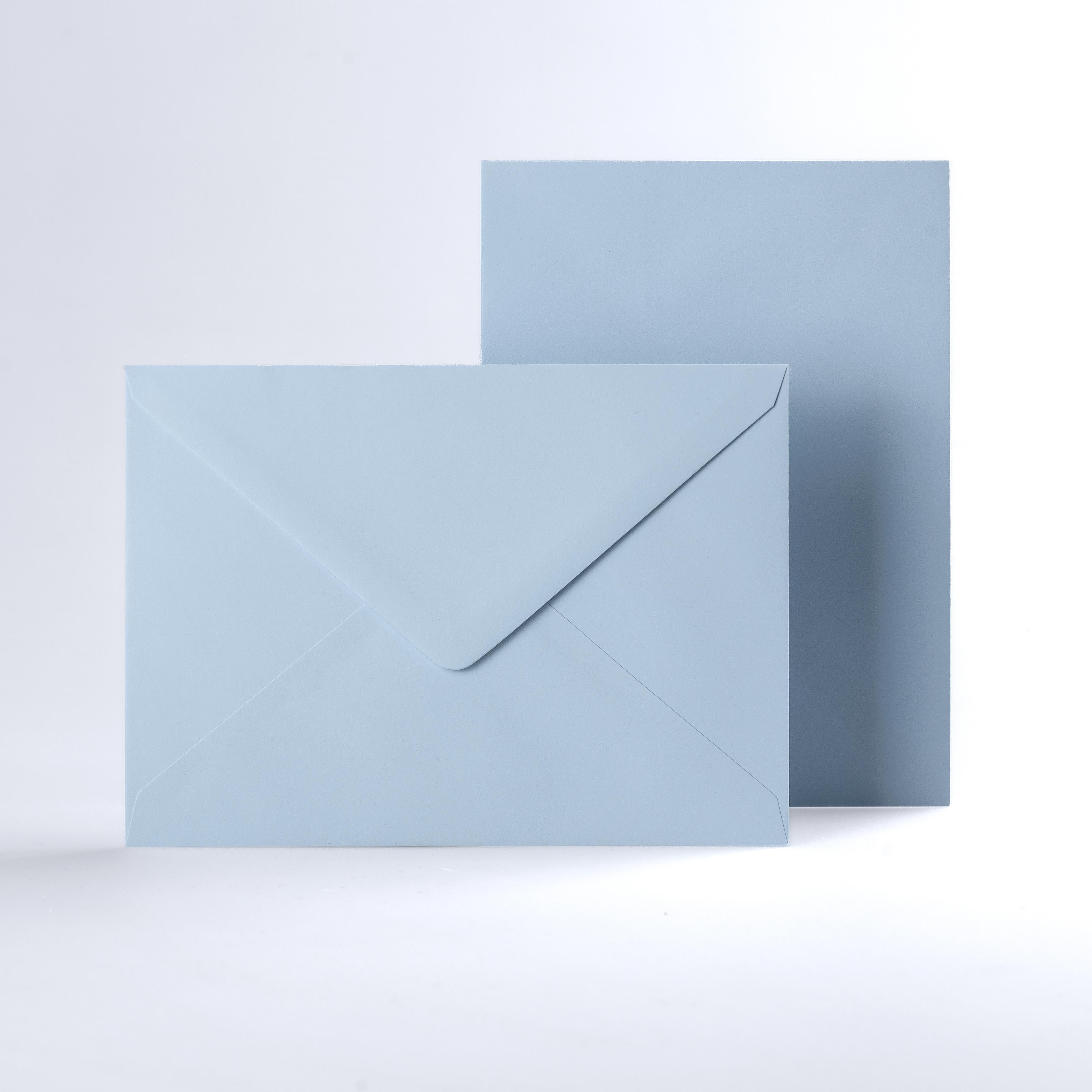 Pale Blue Coloured Gummed V Flap Envelopes - 133 x 184mm