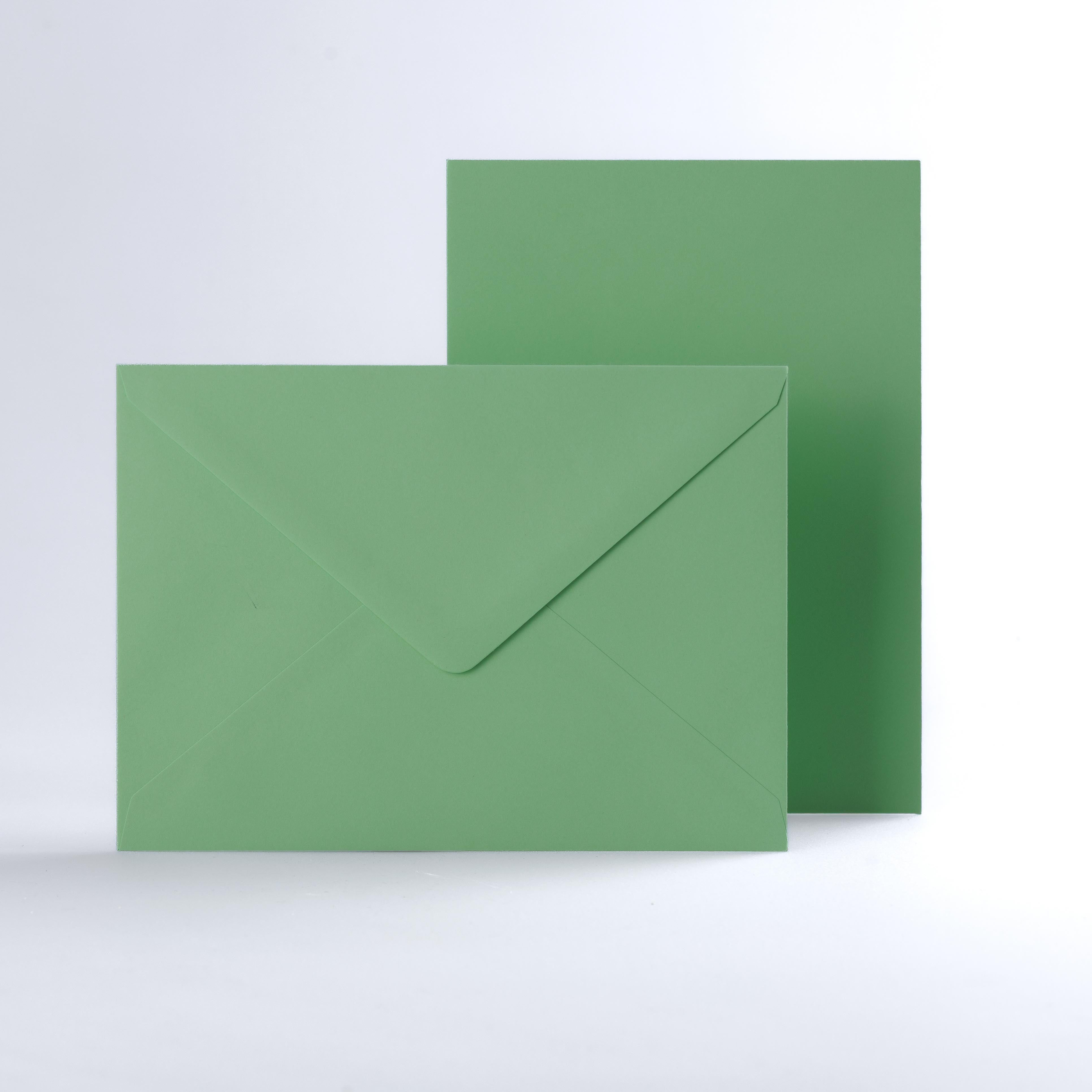 Pale Green Coloured Gummed V Flap Envelopes - 133 x 184mm