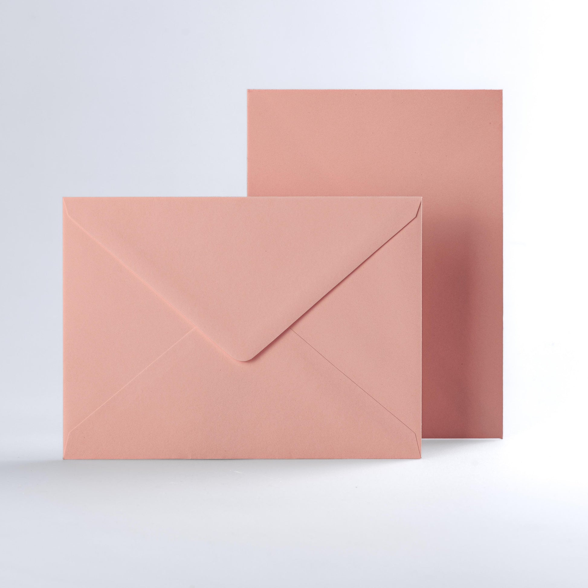 Salmon Pink Coloured Gummed V Flap Envelopes - Square - 133 x 133mm