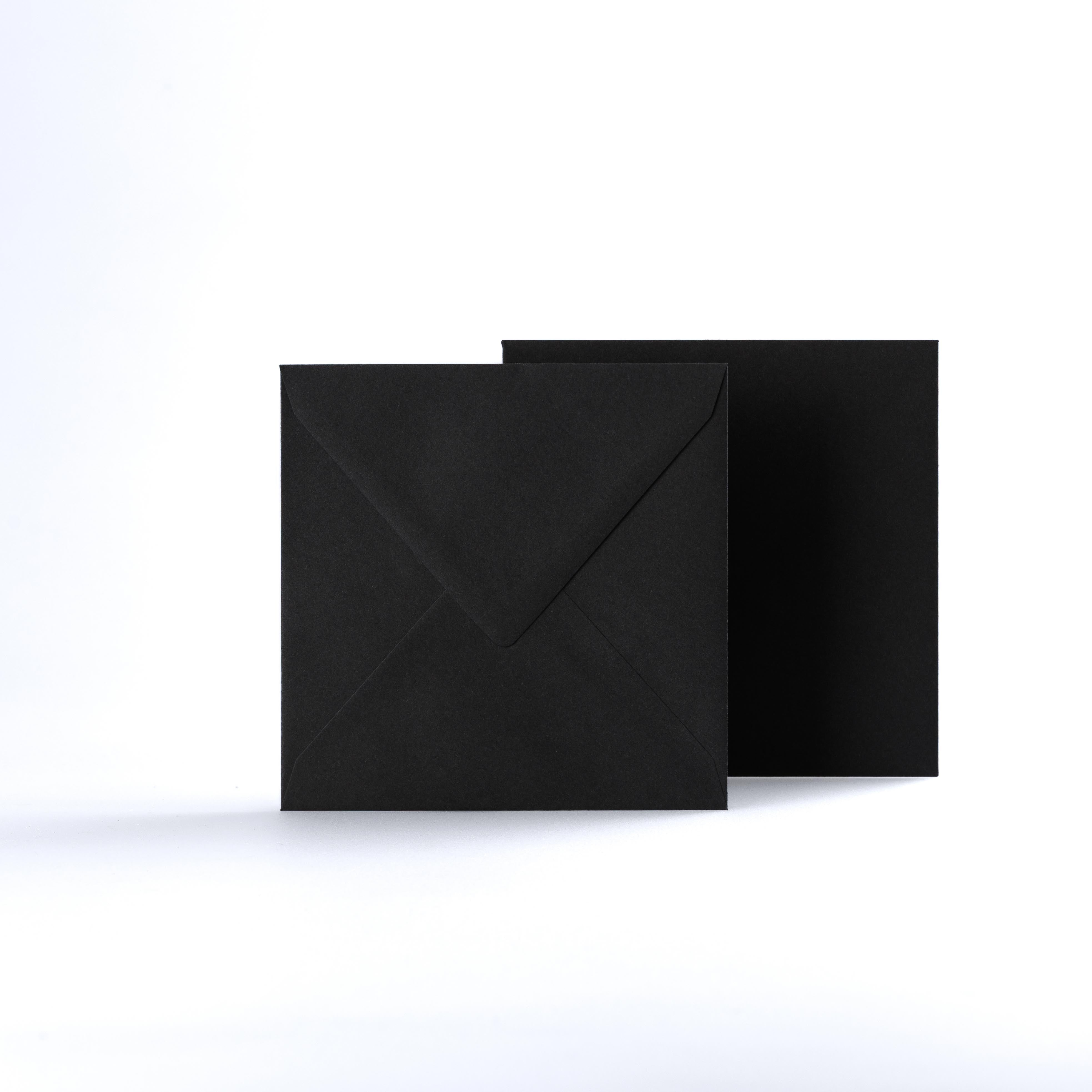 Black Coloured Gummed V Flap Envelopes - Square - 140 x 140mm