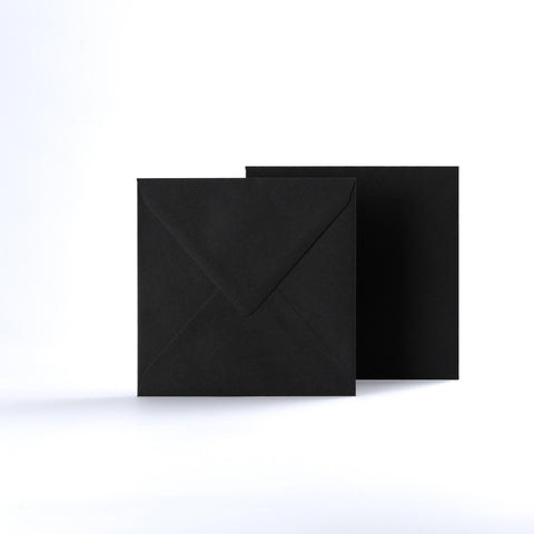 Black Coloured Gummed V Flap Envelopes - Square - 140 x 140mm