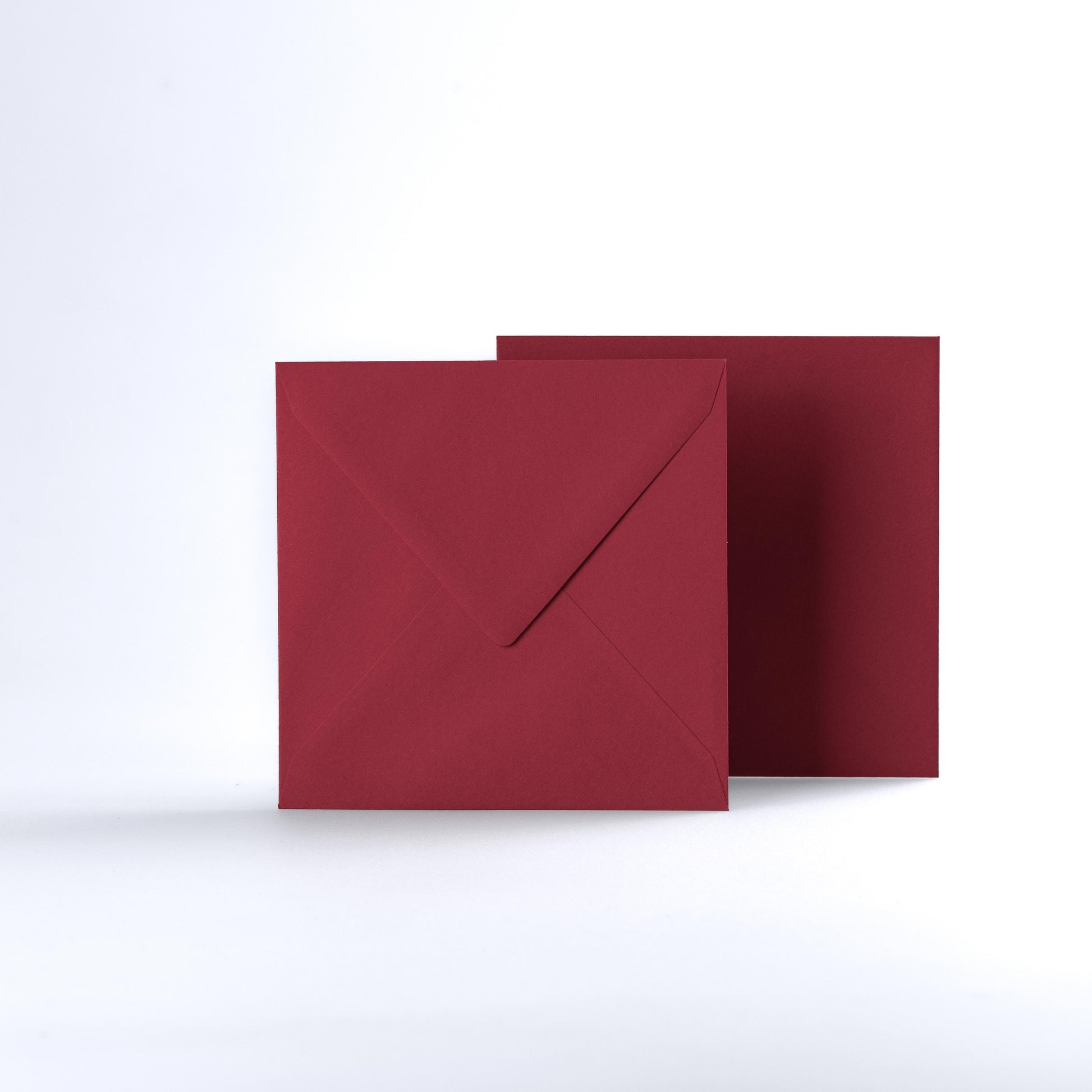 Dark Red Coloured Gummed V Flap Envelopes - Square - 140 x 140mm