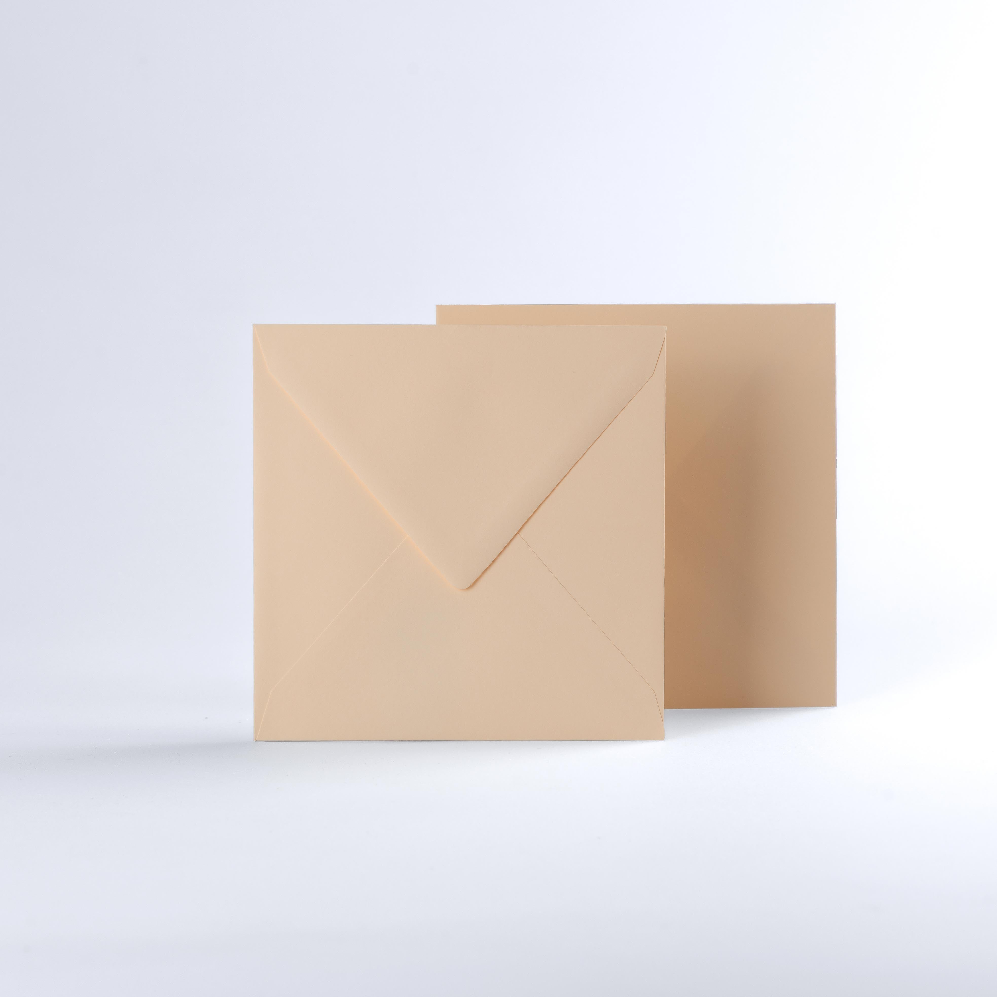 Magnolia Coloured Gummed V Flap Envelopes - Square - 140 x 140mm