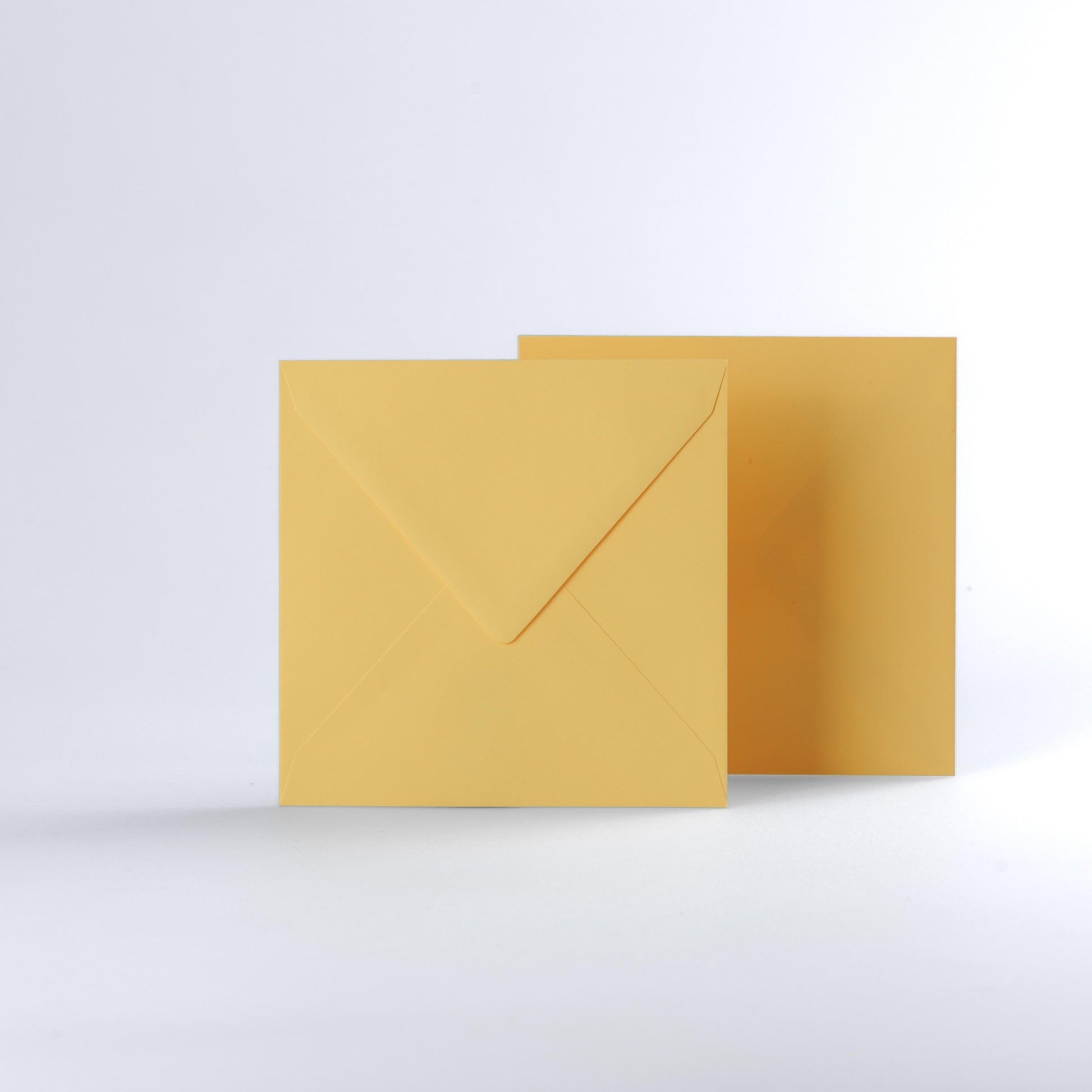 Mid Yellow Coloured Gummed V Flap Envelopes - Square - 140 x 140mm