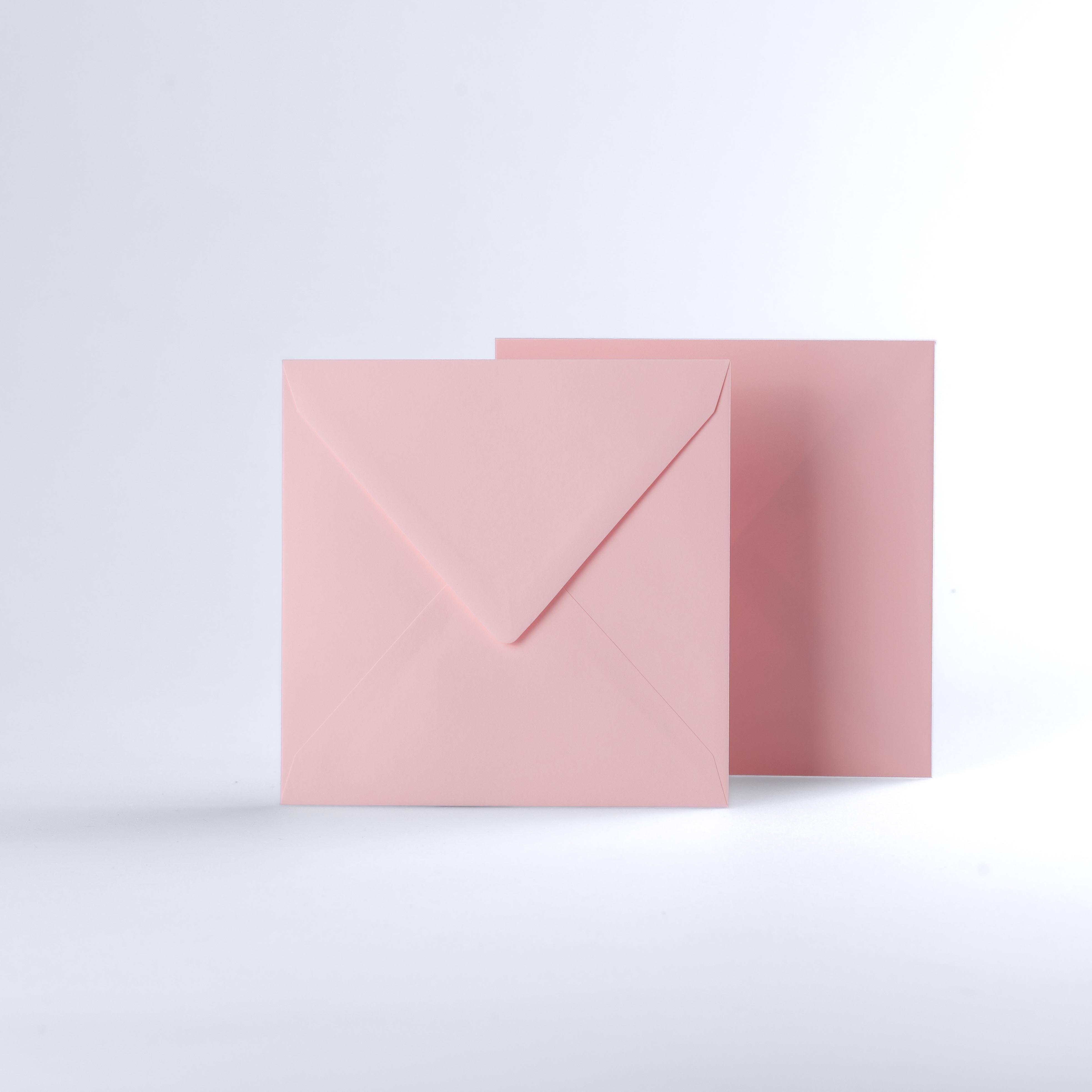 Pale Pink Coloured Gummed V Flap Envelopes - Square - 140 x 140mm