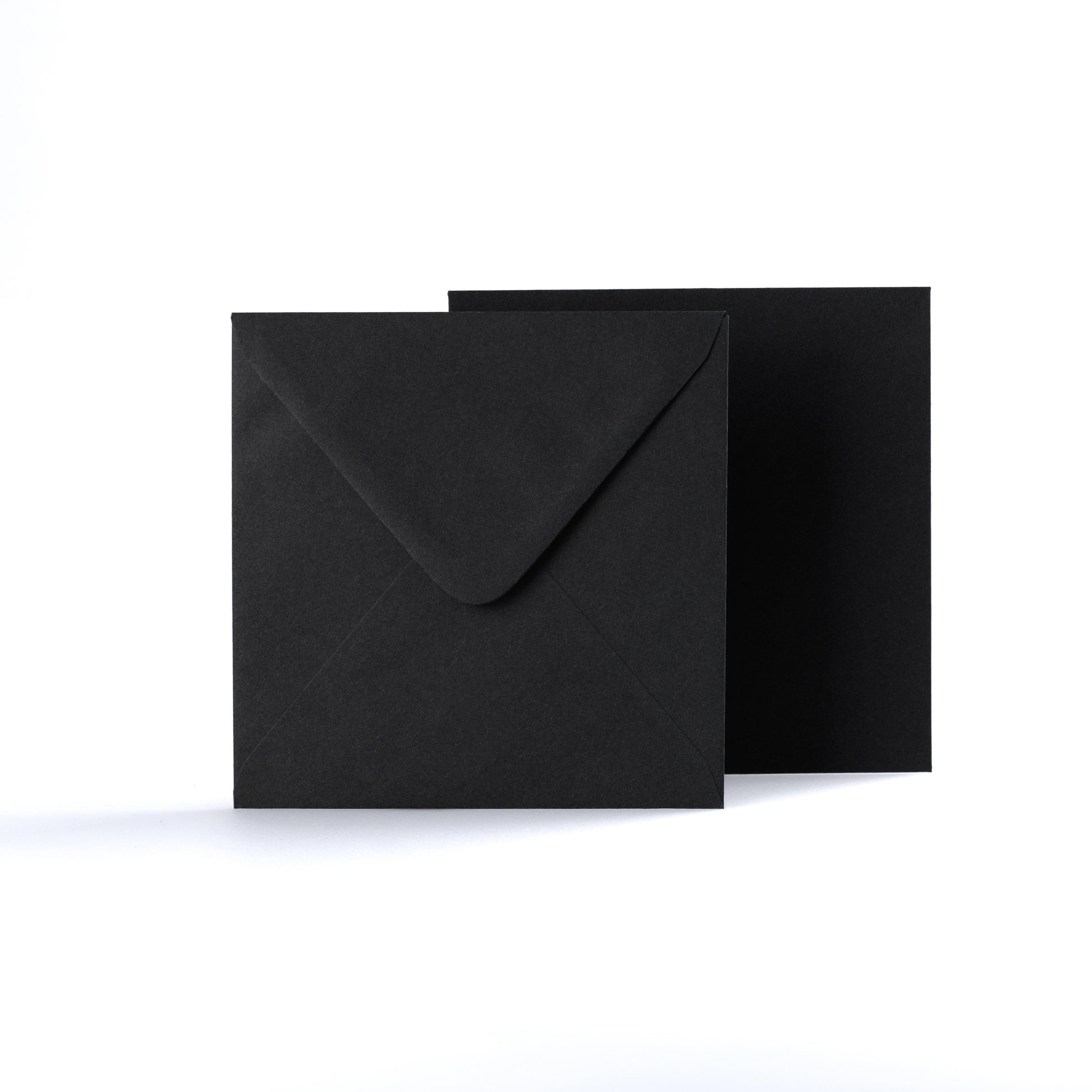 Black Coloured Gummed V Flap Envelopes - Square - 155 x 155mm