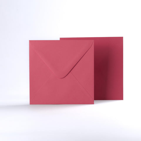 Bright Pink Coloured Gummed V Flap Envelopes - Square - 155 x 155mm