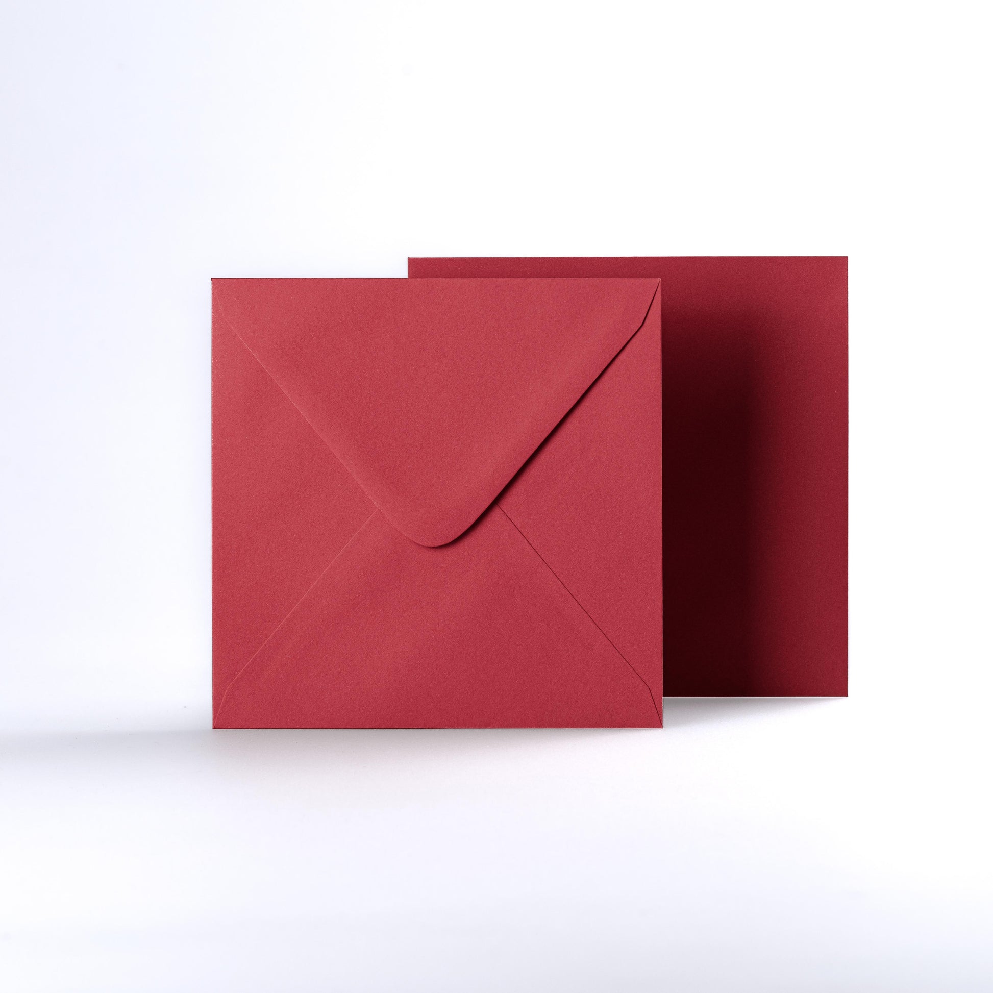 Bright Red Coloured Gummed V Flap Envelopes - Square - 155 x 155mm