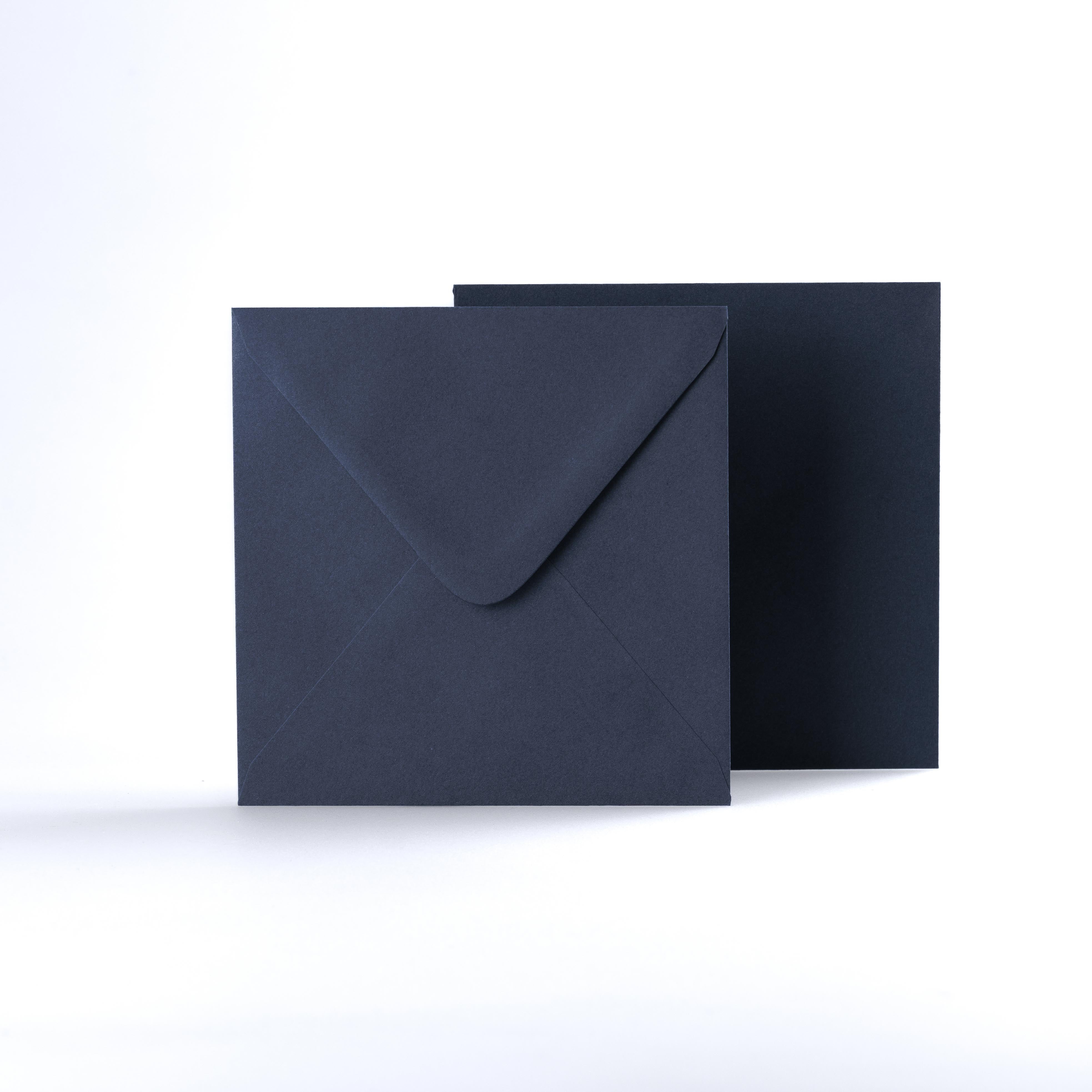 Dark Blue Coloured Gummed V Flap Envelopes - Square - 155 x 155mm