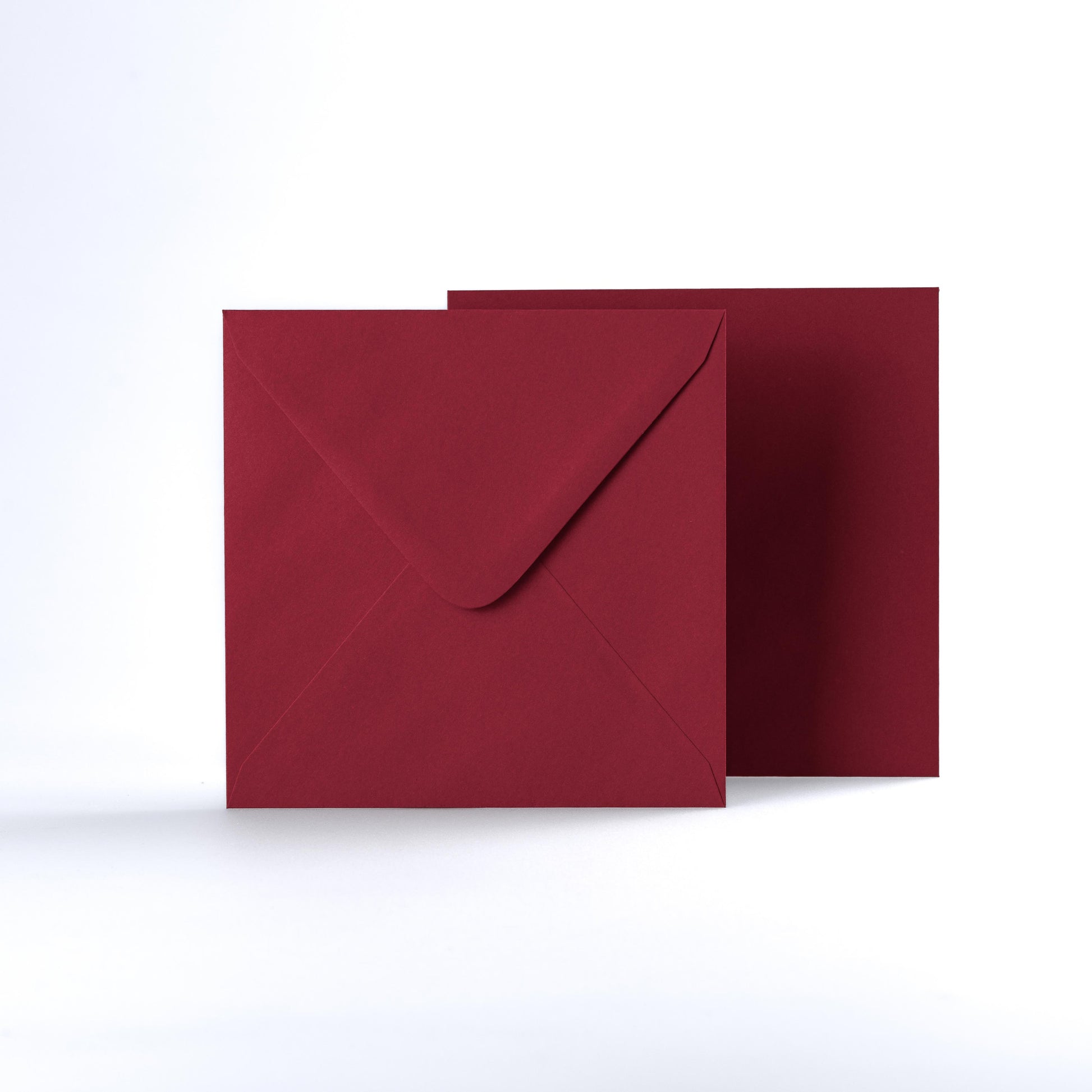 Dark Red Coloured Gummed V Flap Envelopes - Square - 155 x 155mm
