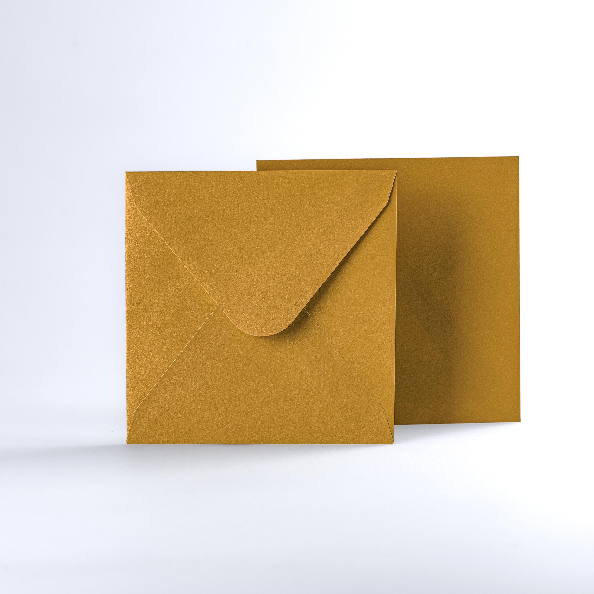 Gold Coloured Gummed V Flap Envelopes - Square - 155 x 155mm