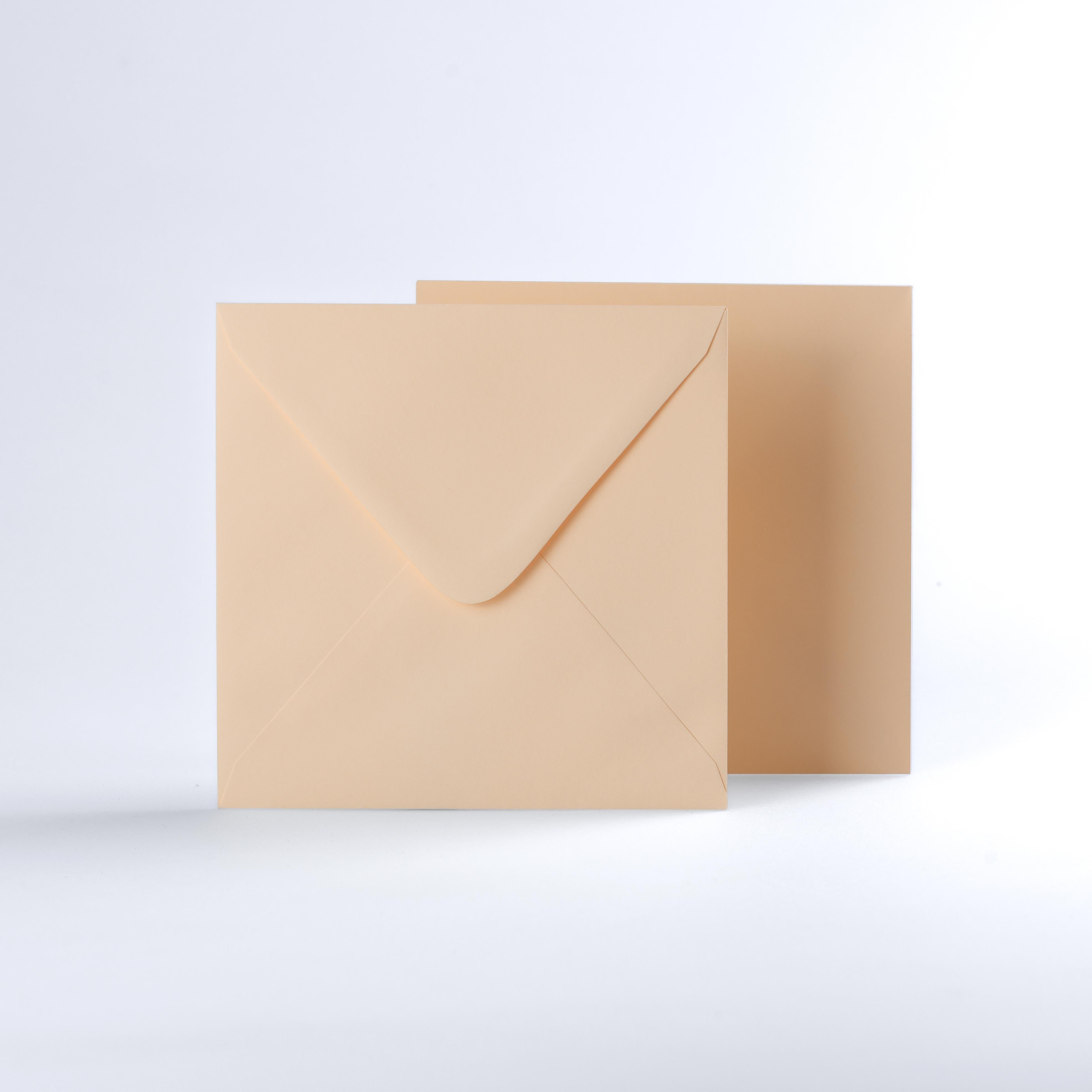 Magnolia Coloured Gummed V Flap Envelopes - Square - 155 x 155mm