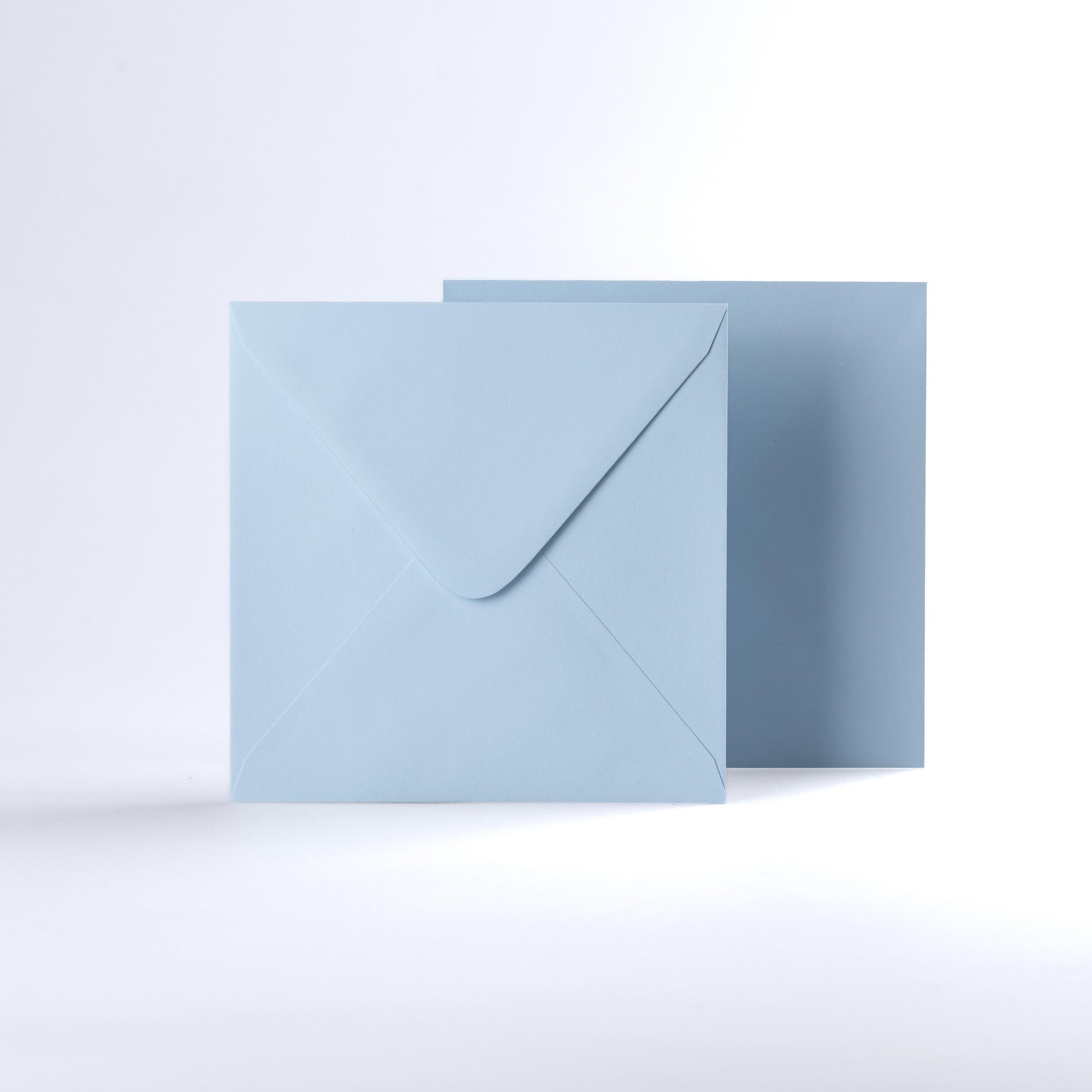 Pale Blue Coloured Gummed V Flap Envelopes - Square - 155 x 155mm