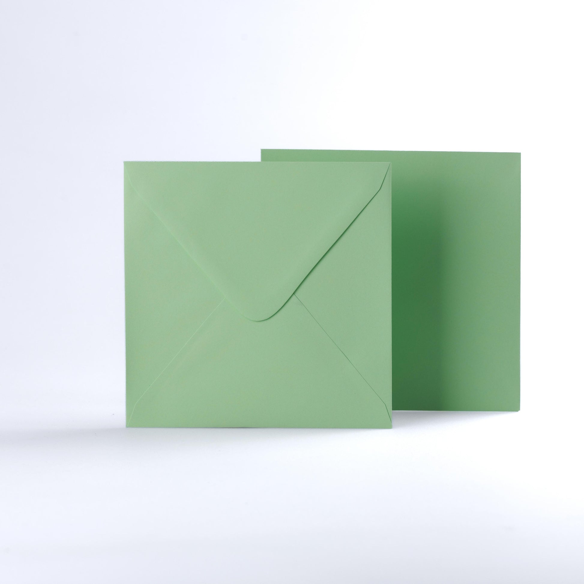 Pale Green Coloured Gummed V Flap Envelopes - Square - 155 x 155mm