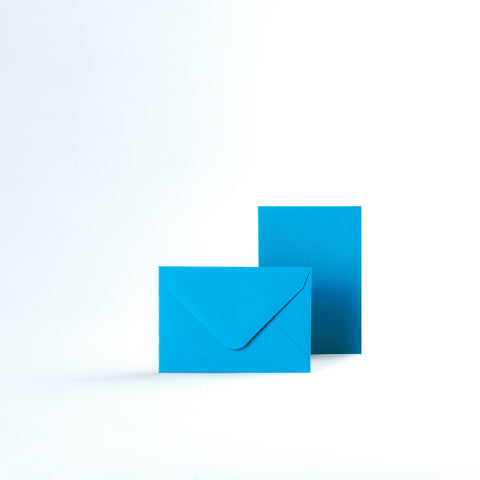 Bright Blue Coloured Gummed V Flap Envelopes - 65 x 94mm