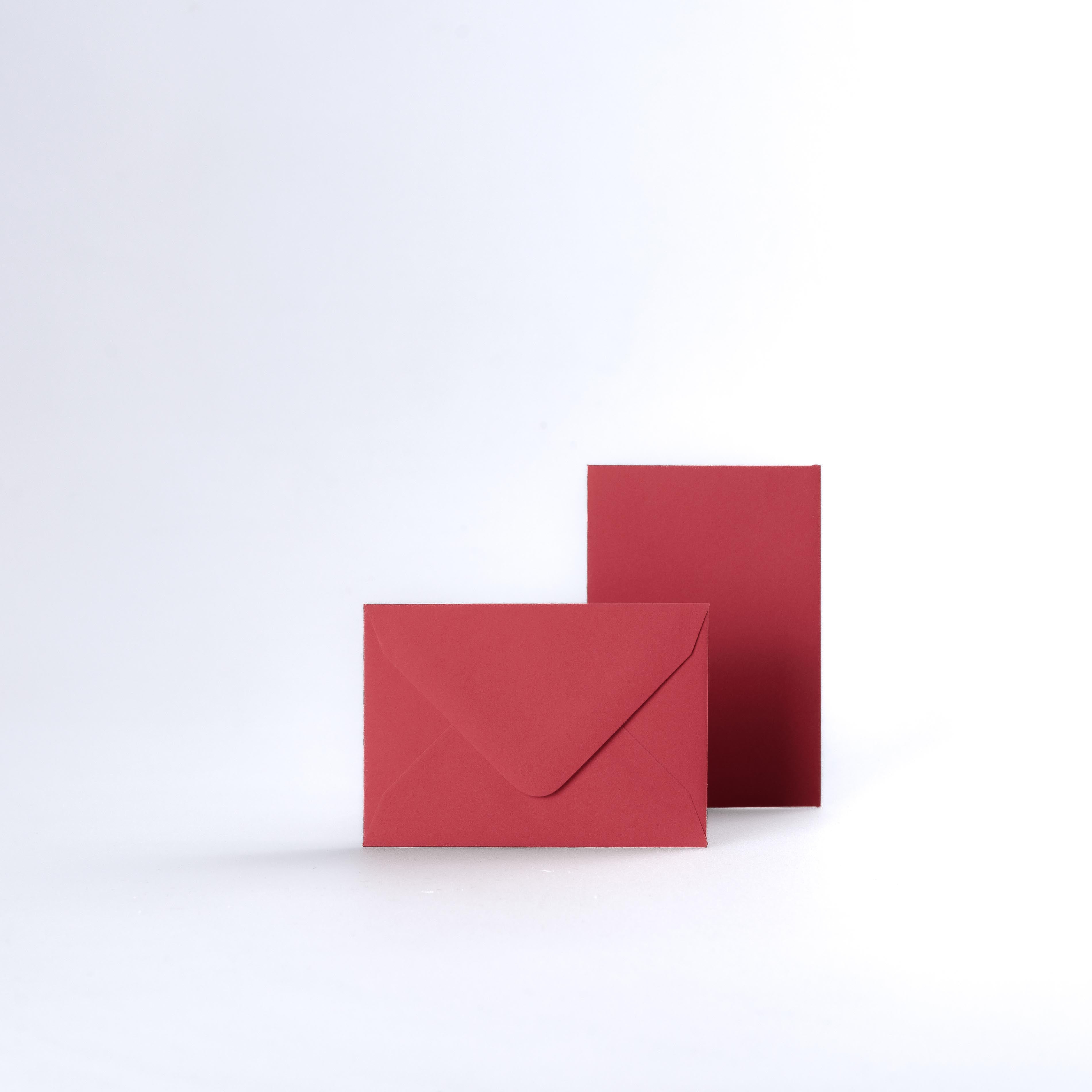 Bright Red Coloured Gummed V Flap Envelopes - 65 x 94mm