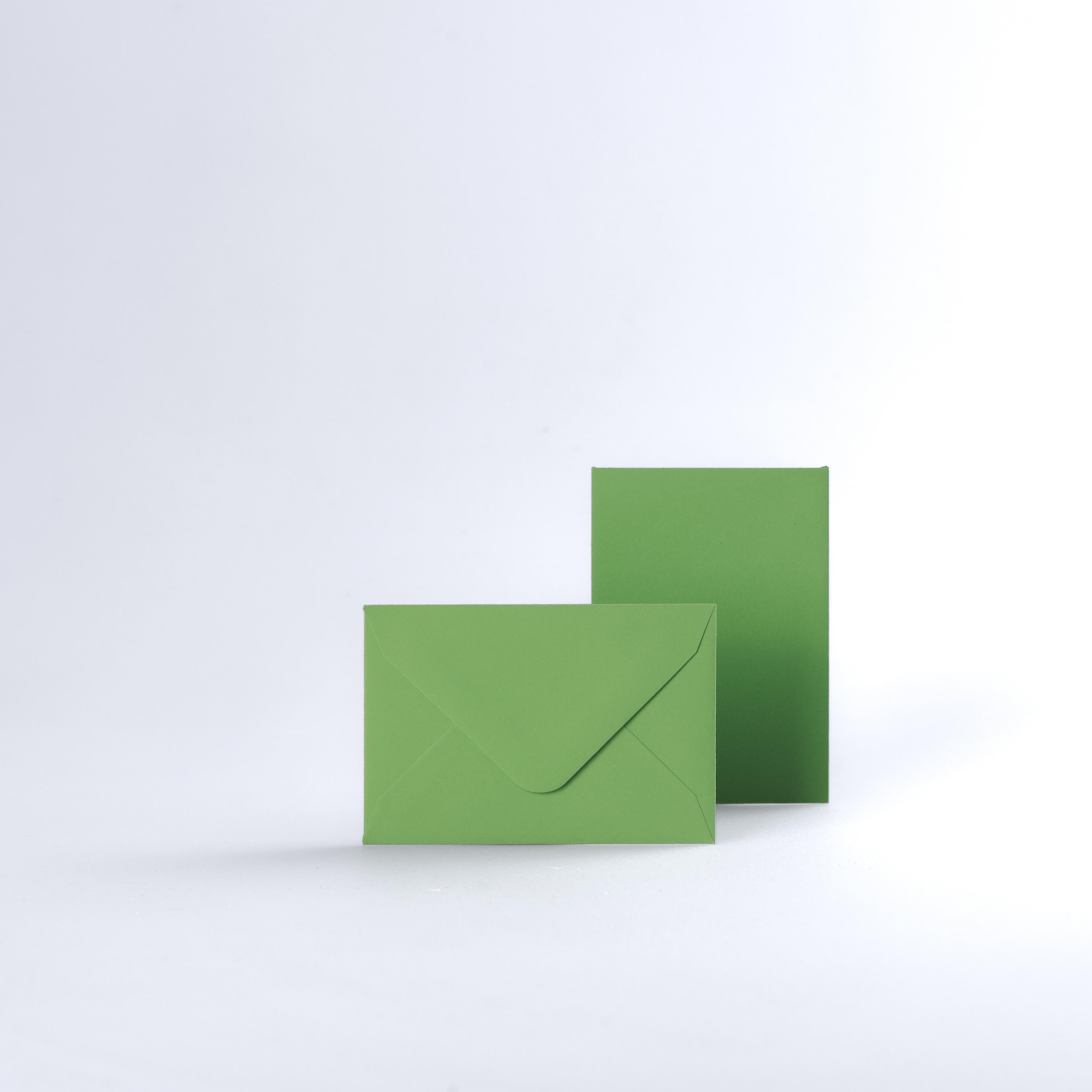 Mid Green Coloured Gummed V Flap Envelopes - 65 x 94mm