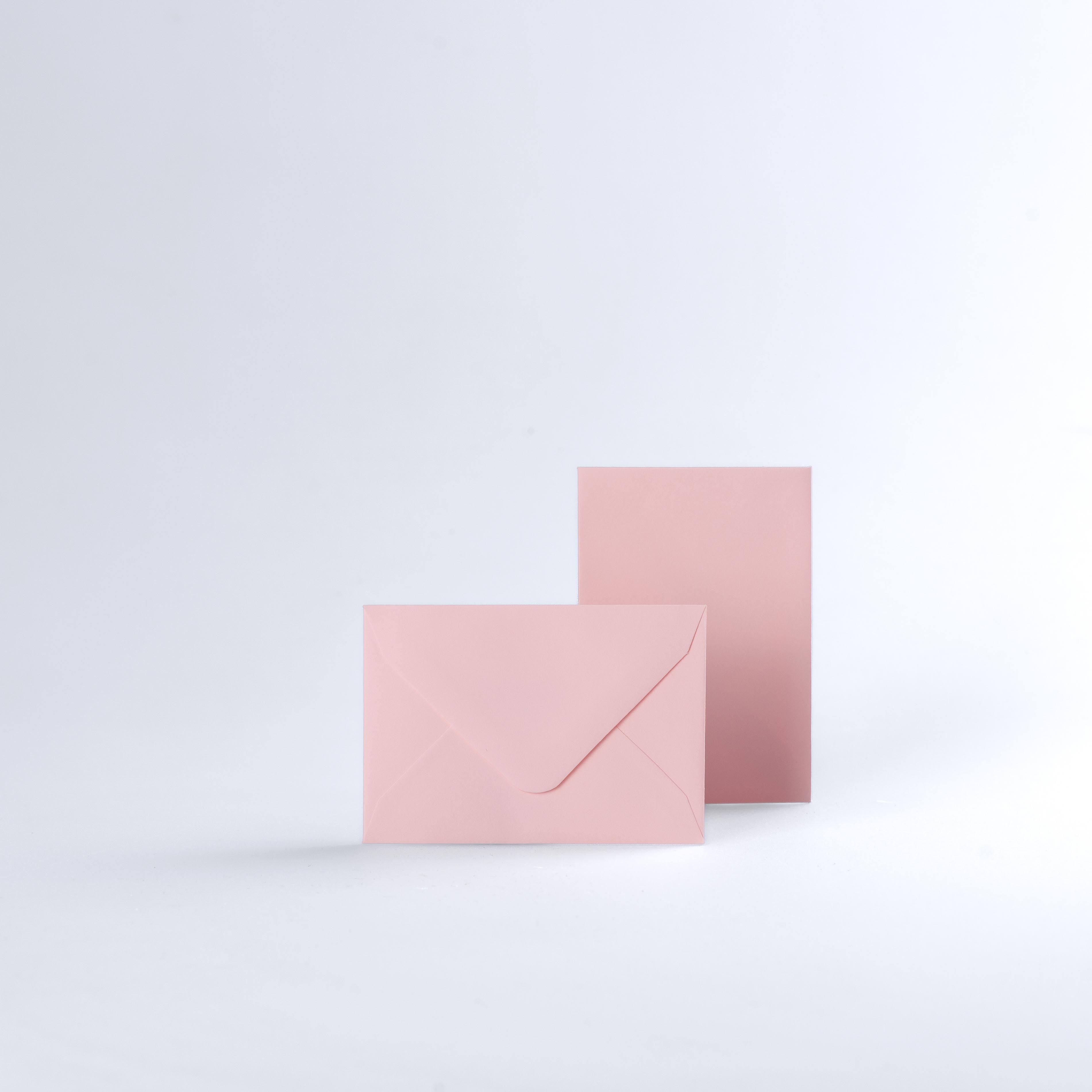 Pale Pink Coloured Gummed V Flap Envelopes - 65 x 94mm