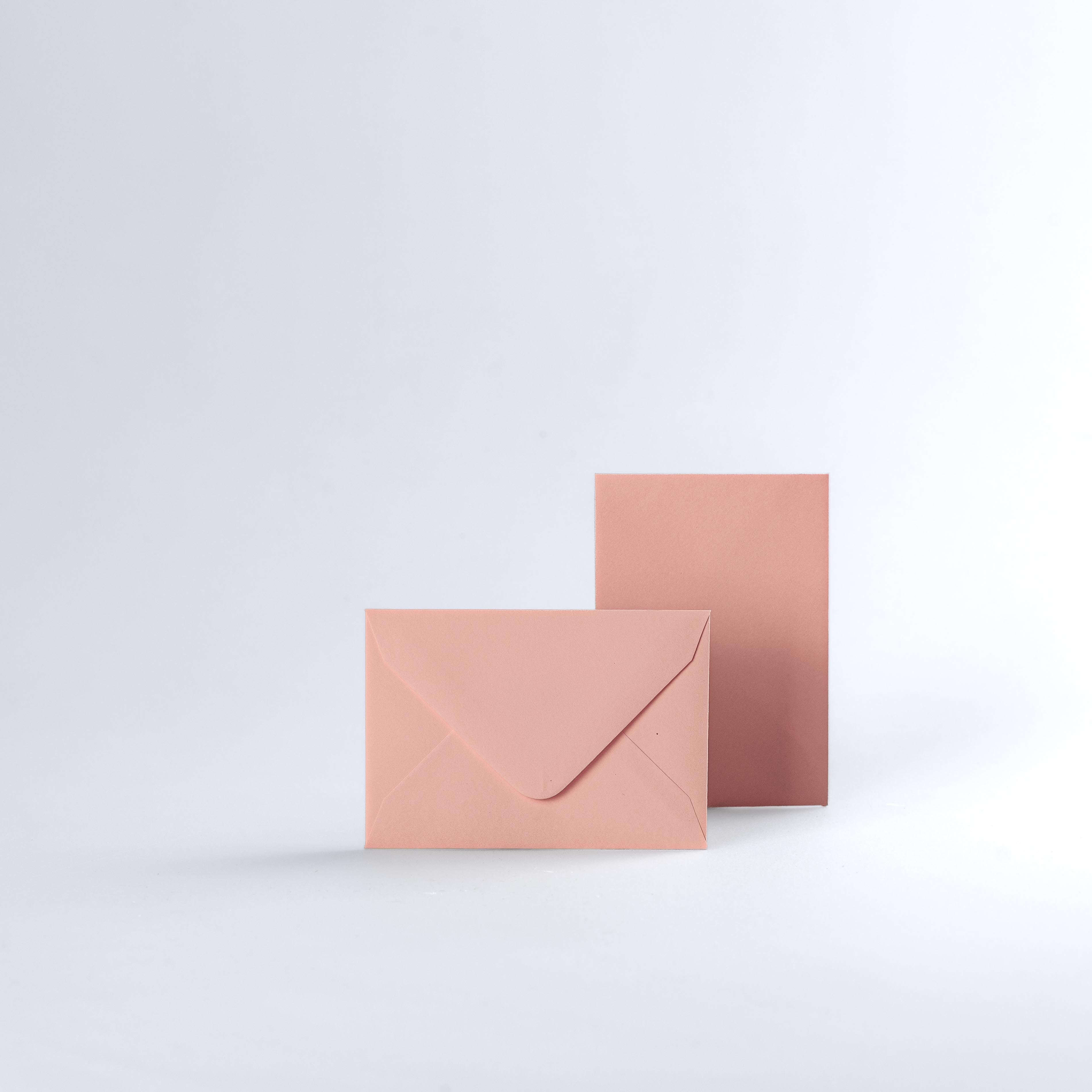 Salmon Pink Coloured Gummed V Flap Envelopes - 65 x 94mm