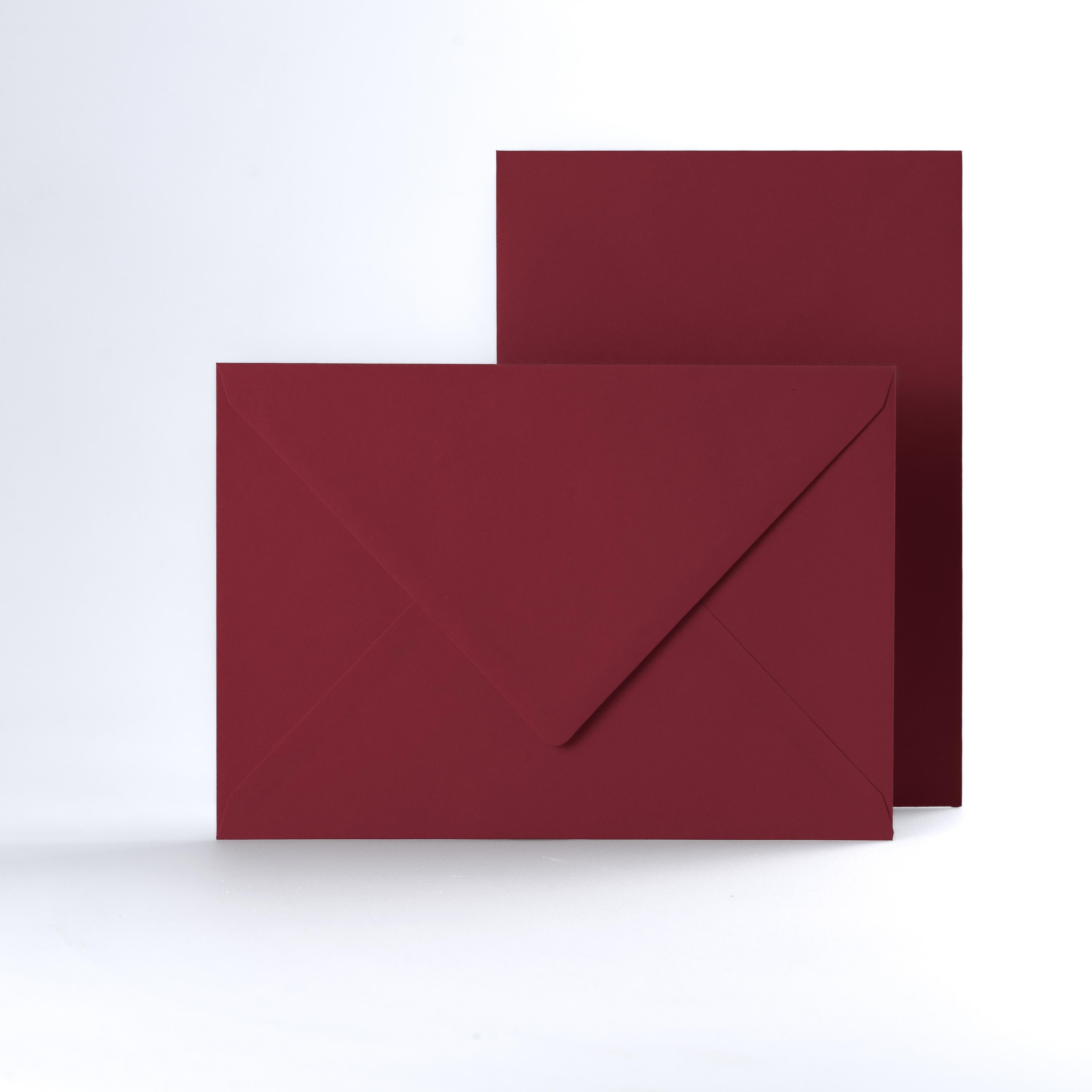 Dark Red Coloured Gummed V Flap Envelopes - C5 - 162 x 229mm