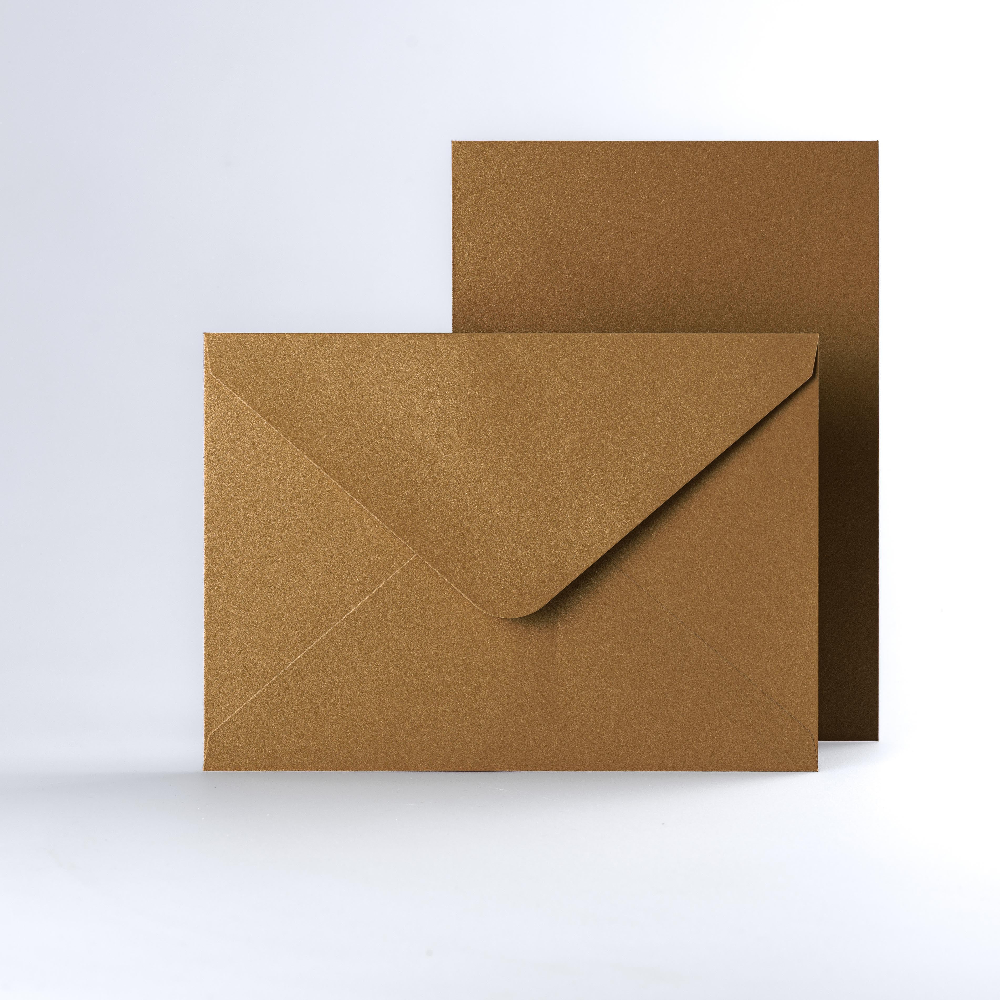 Gold Coloured Gummed V Flap Envelopes - C5 - 162 x 229mm