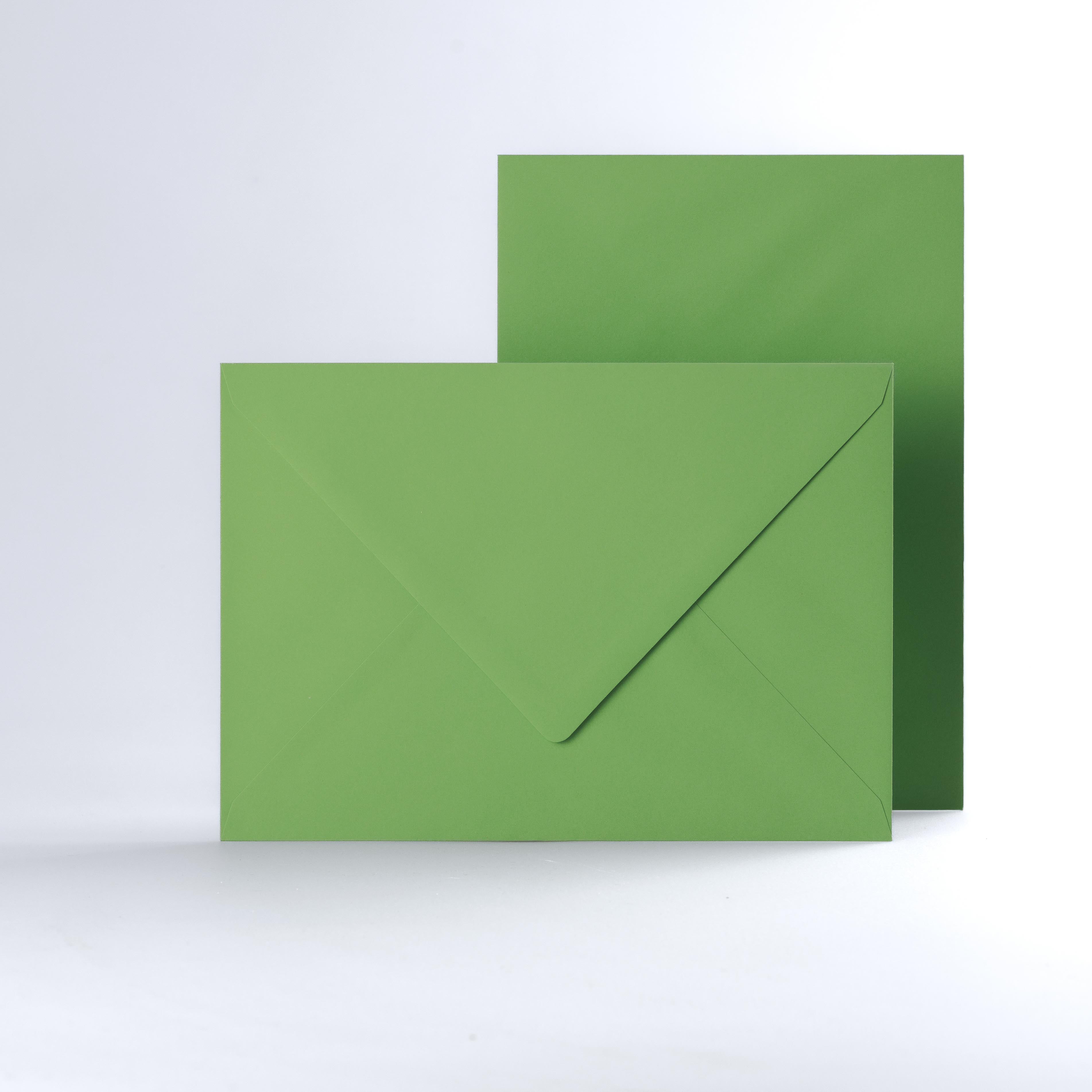 Mid Green Coloured Gummed V Flap Envelopes - C5 - 162 x 229mm