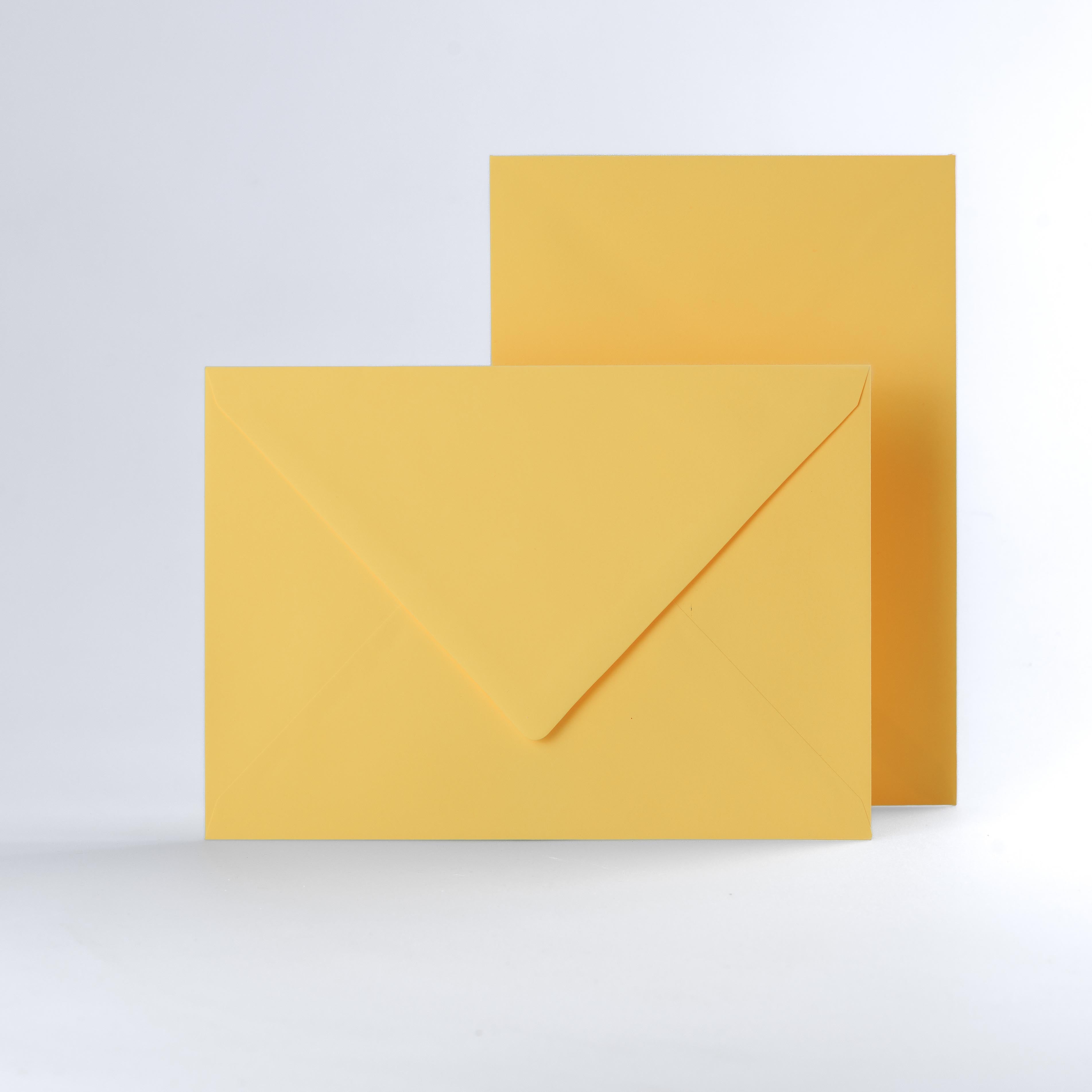 Mid Yellow Coloured Gummed V Flap Envelopes - C5 - 162 x 229mm