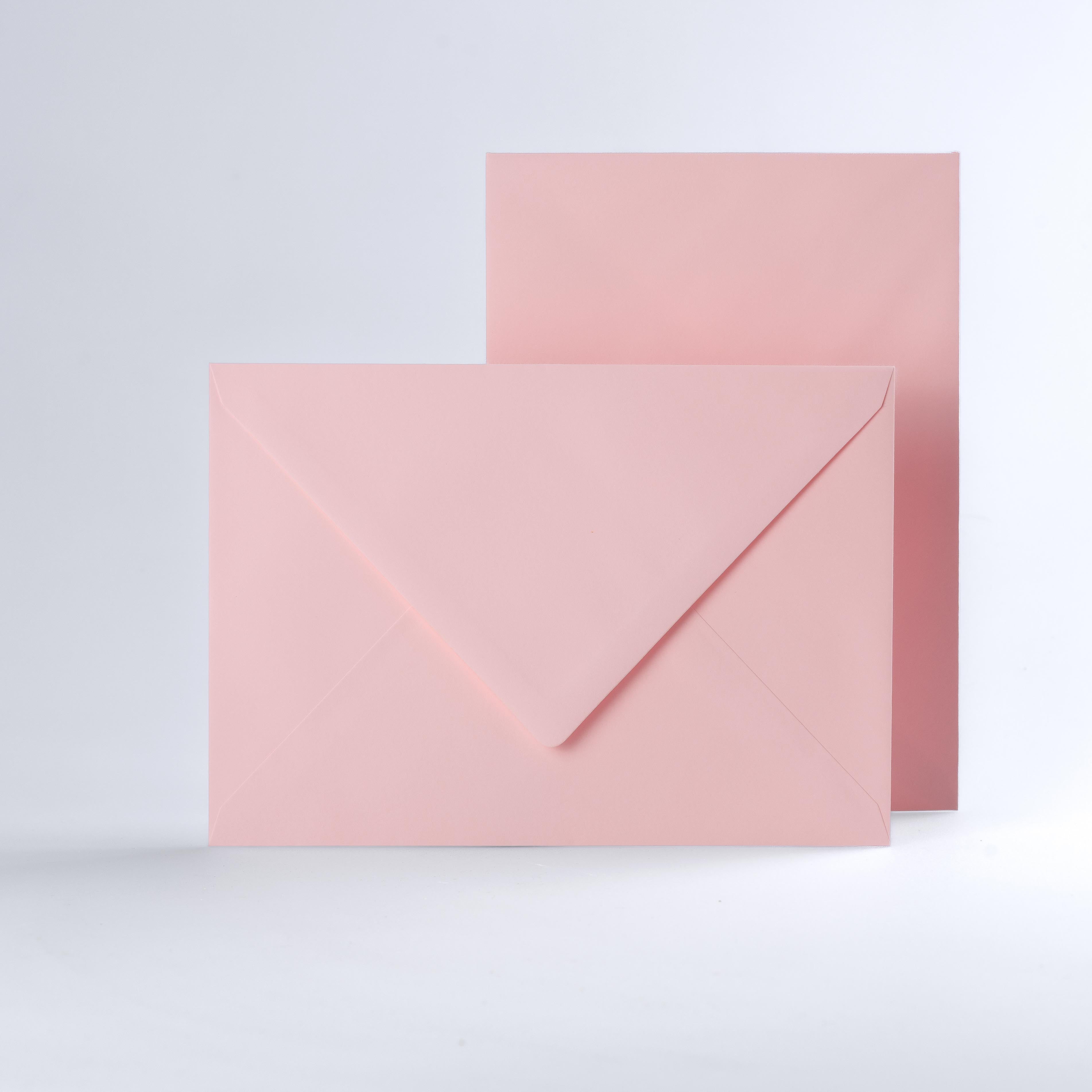 Pale Pink Coloured Gummed V Flap Envelopes - C5 - 162 x 229mm