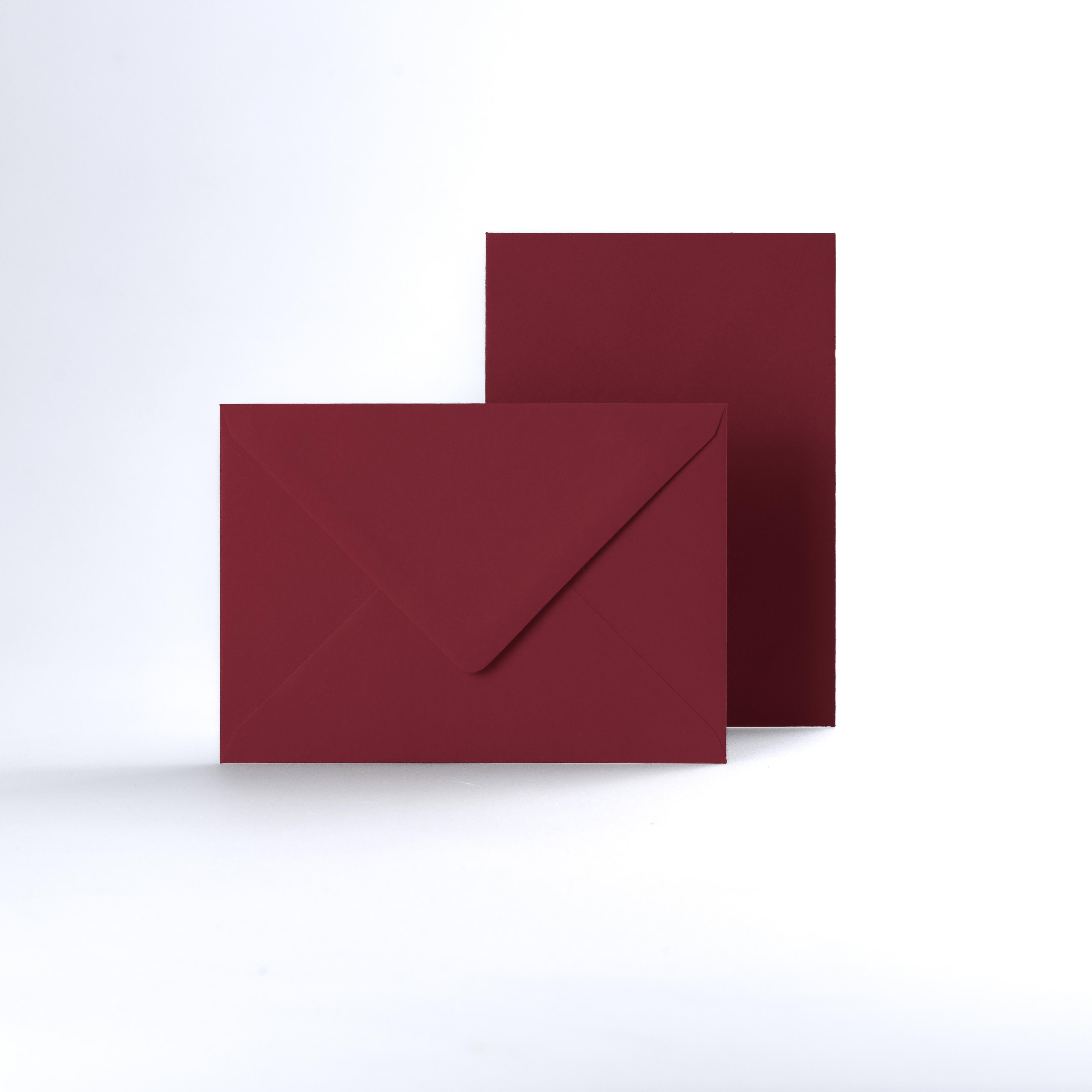 Dark Red Coloured Gummed V Flap Envelopes - C6 - 114 x 162mm