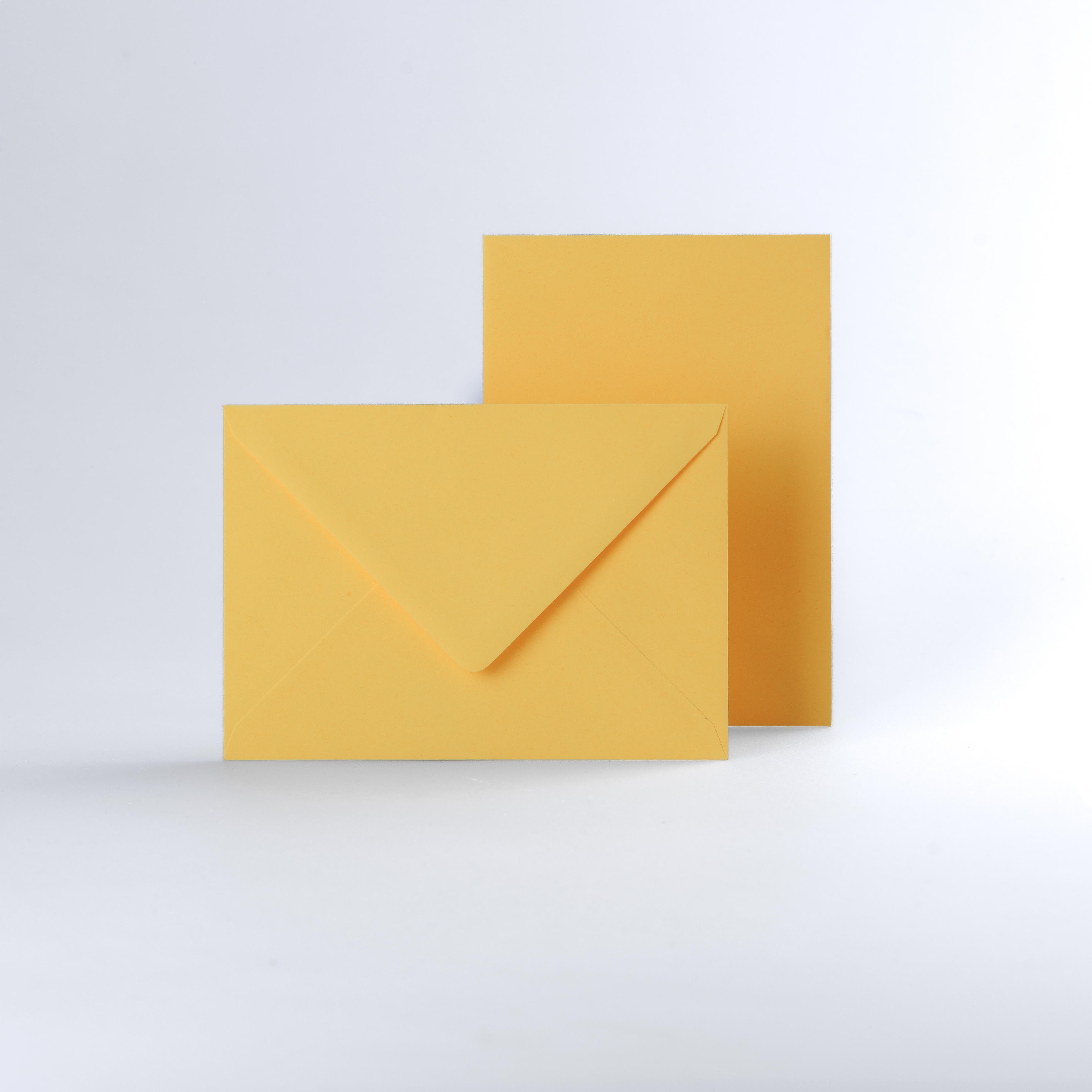 Mid Yellow Coloured Gummed V Flap Envelopes - C6 - 114 x 162mm