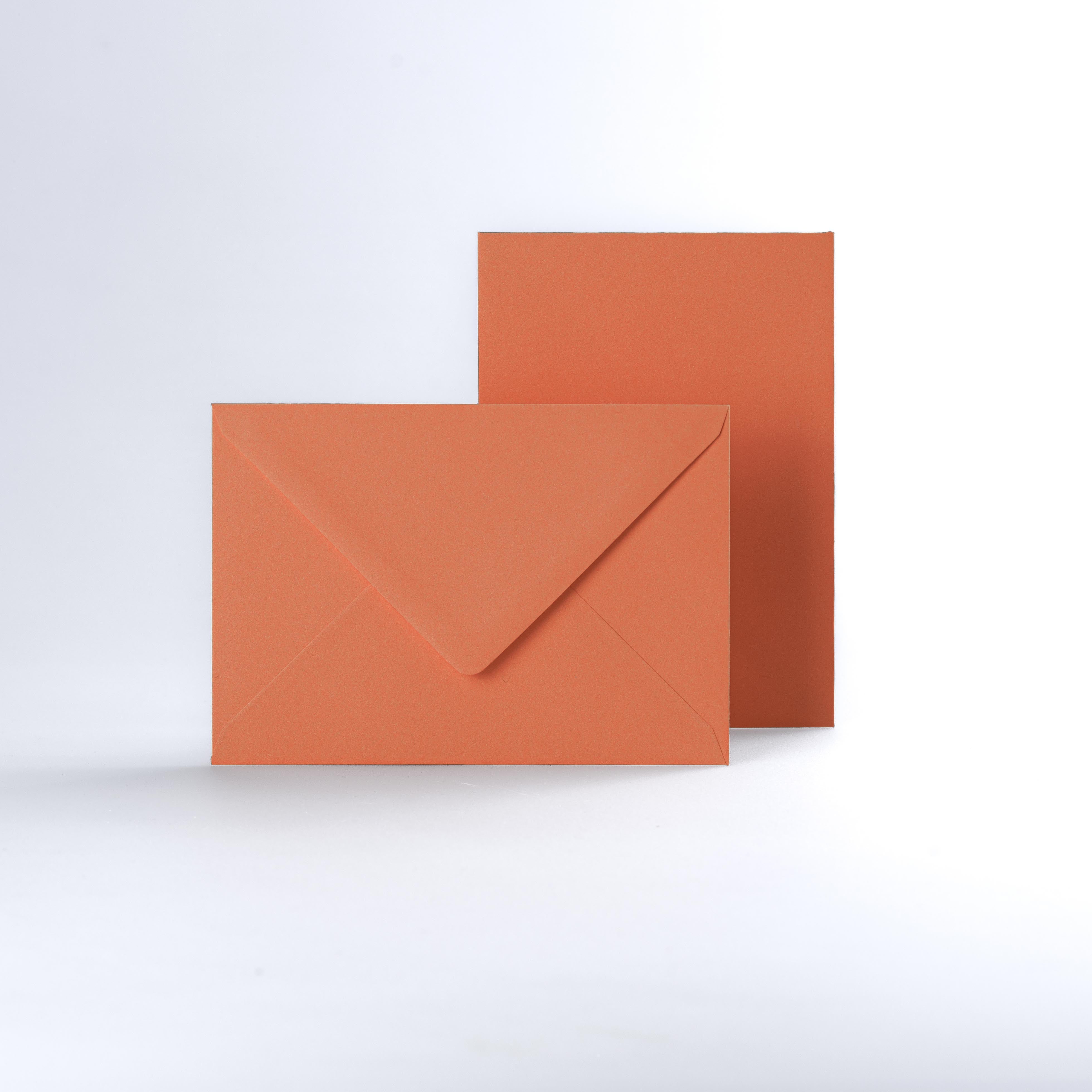 Orange Coloured Gummed V Flap Envelopes - C6 - 114 x 162mm