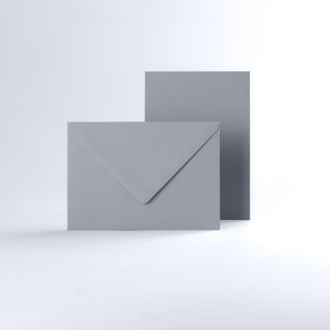 Pale Grey Coloured Gummed V Flap Envelopes - C6 - 114 x 162mm