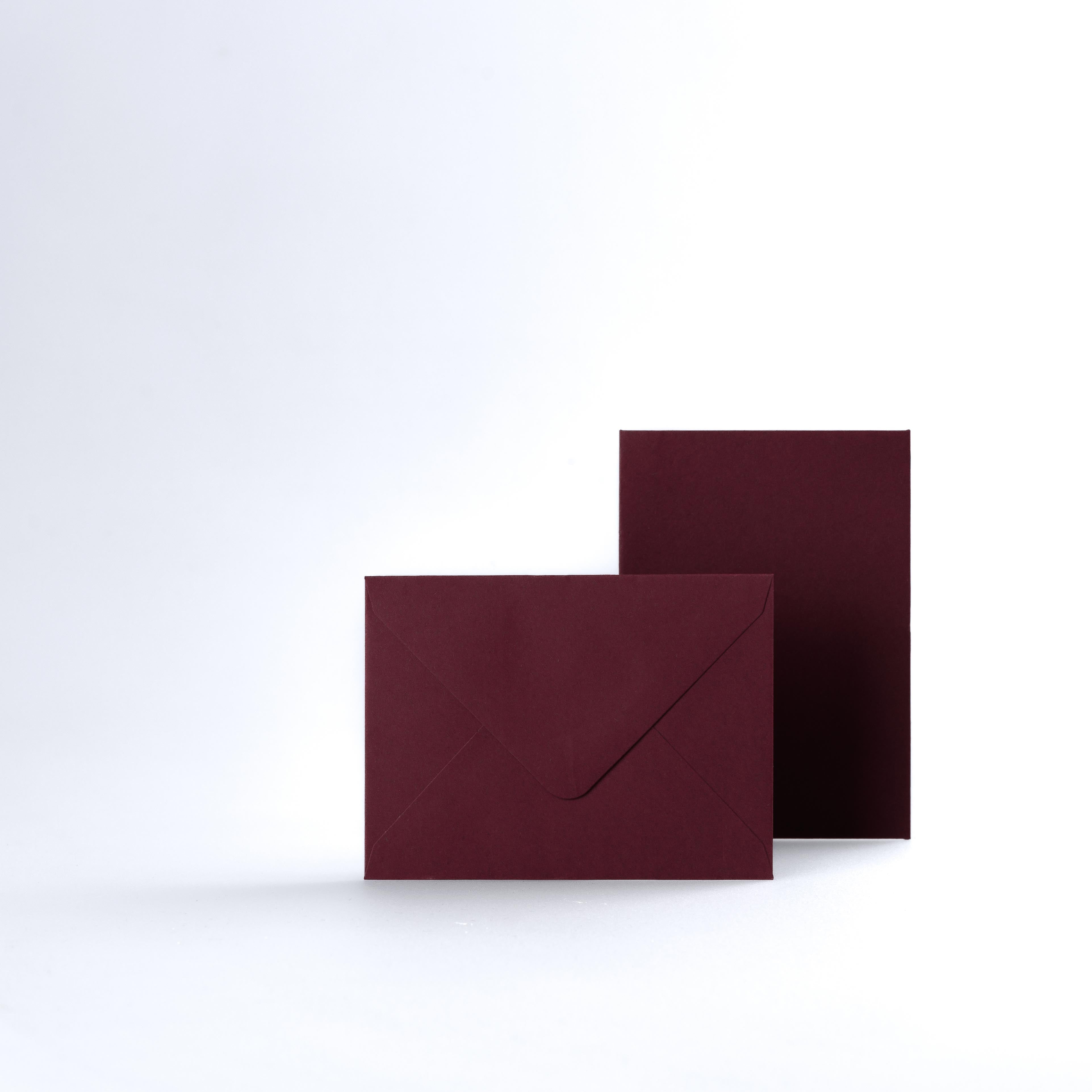 Burgundy Coloured Gummed V Flap Envelopes - C7 - 82 x 113mm
