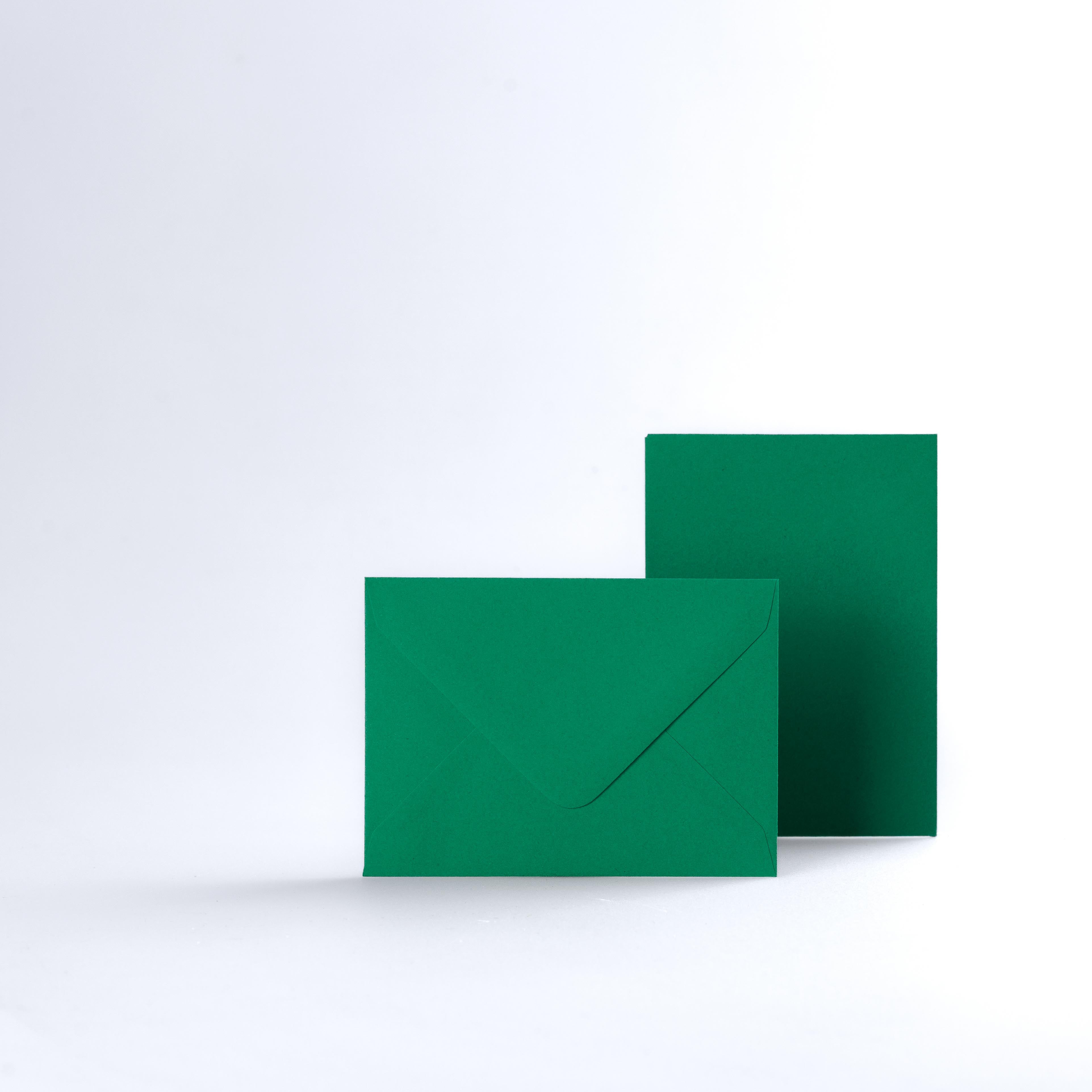 Dark Green Coloured Gummed V Flap Envelopes - C7 - 82 x 113mm