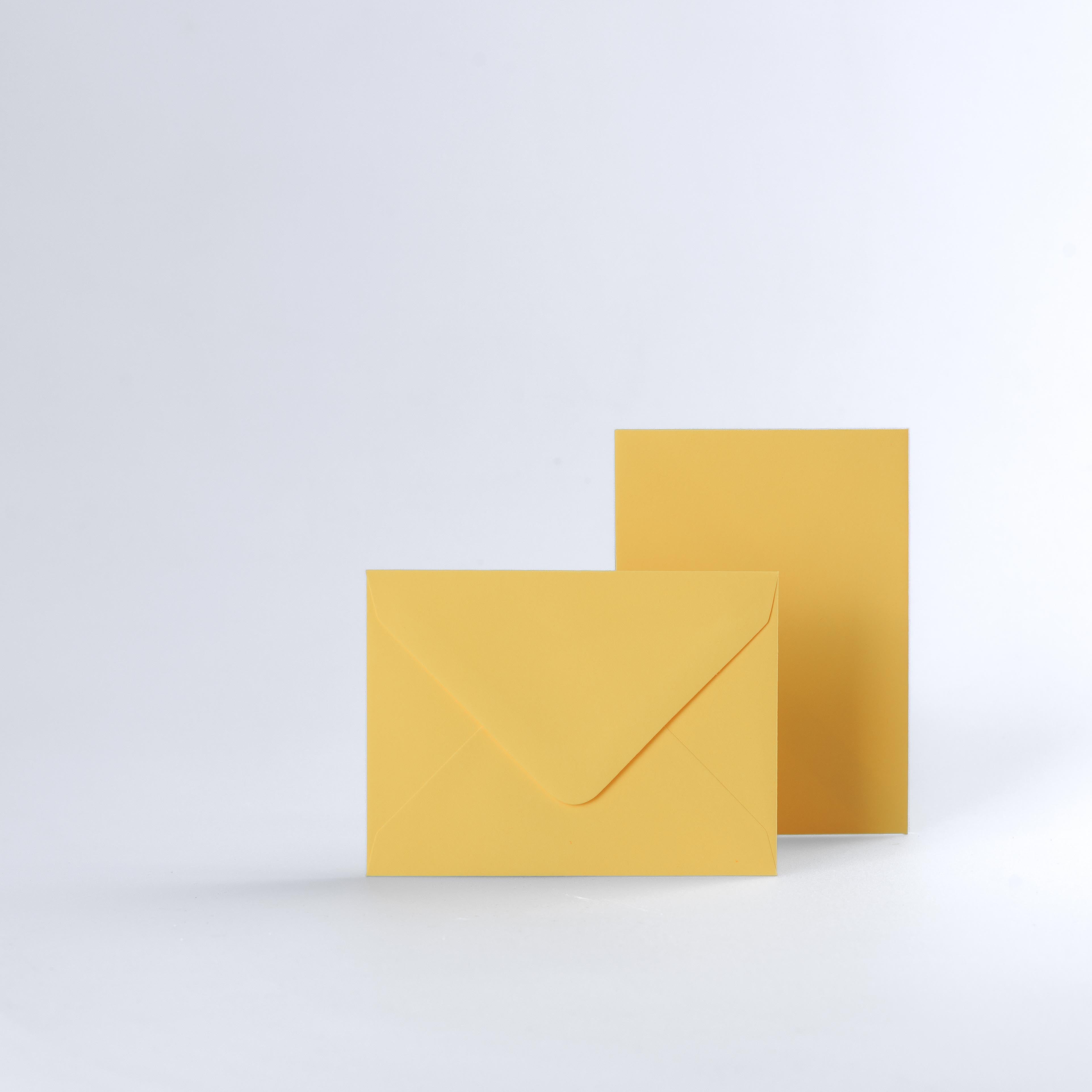 Mid Yellow Coloured Gummed V Flap Envelopes - C7 - 82 x 113mm