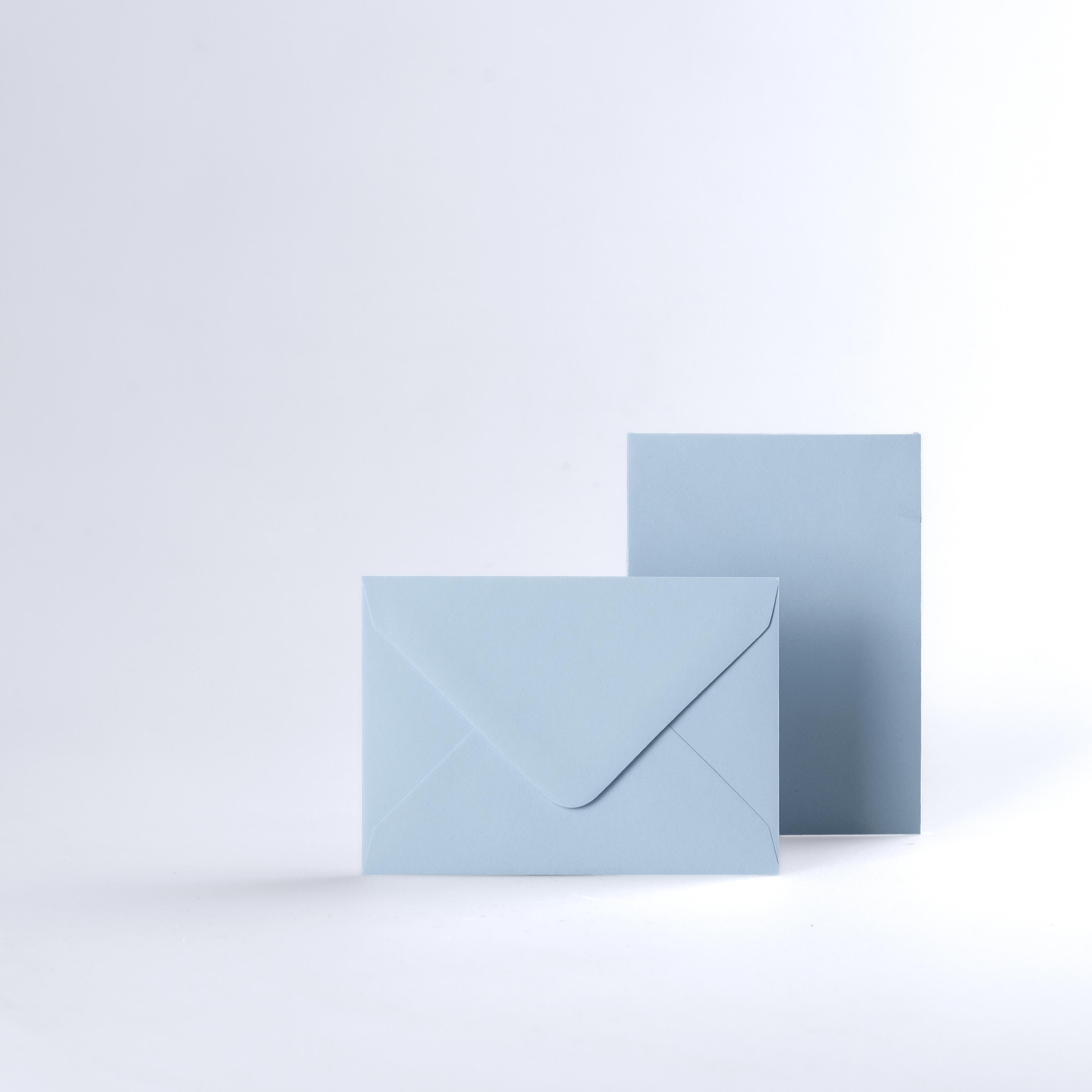 Pale Blue Coloured Gummed V Flap Envelopes - C7 - 82 x 113mm