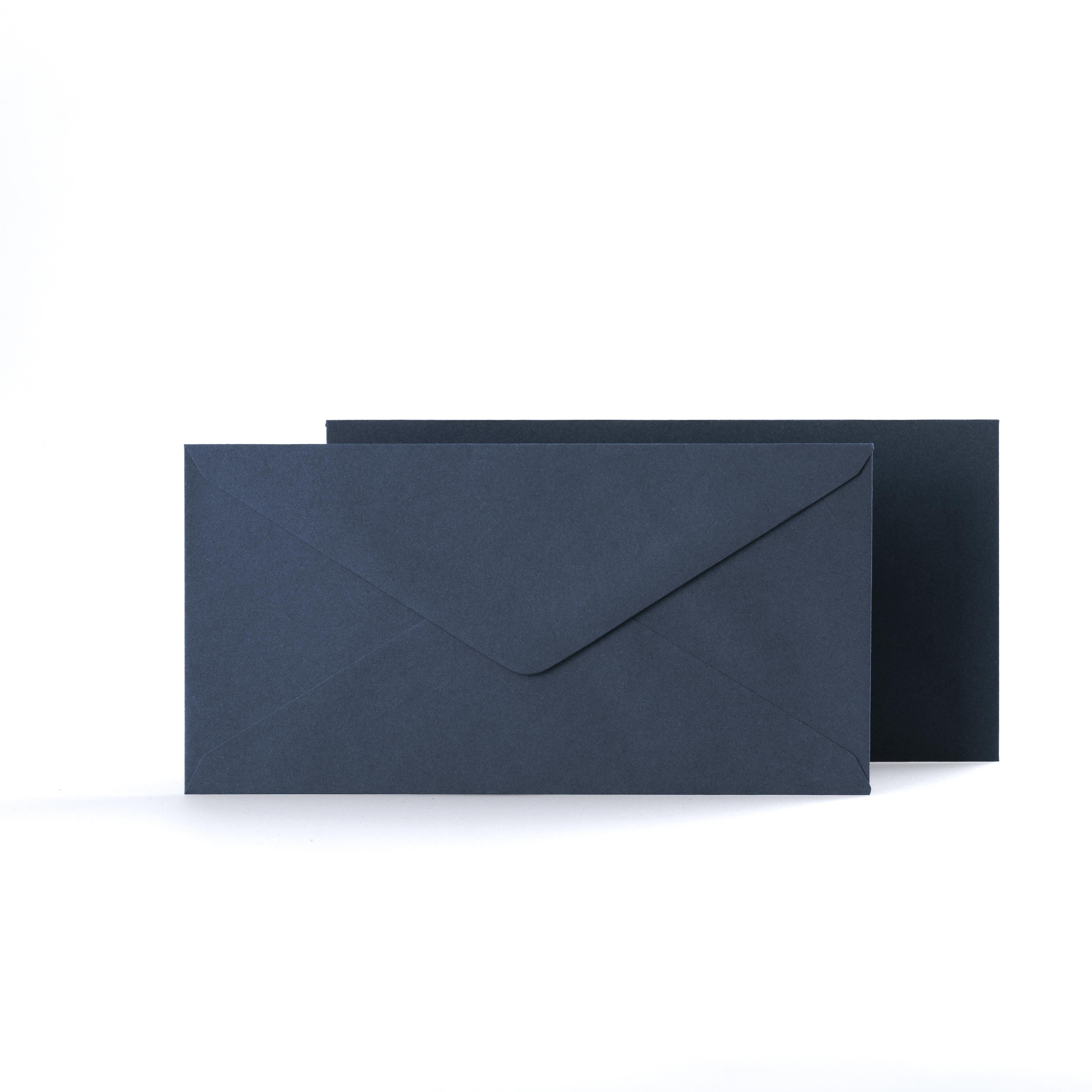 Dark Blue Coloured Gummed V Flap Envelopes - DL - 110 x 220mm