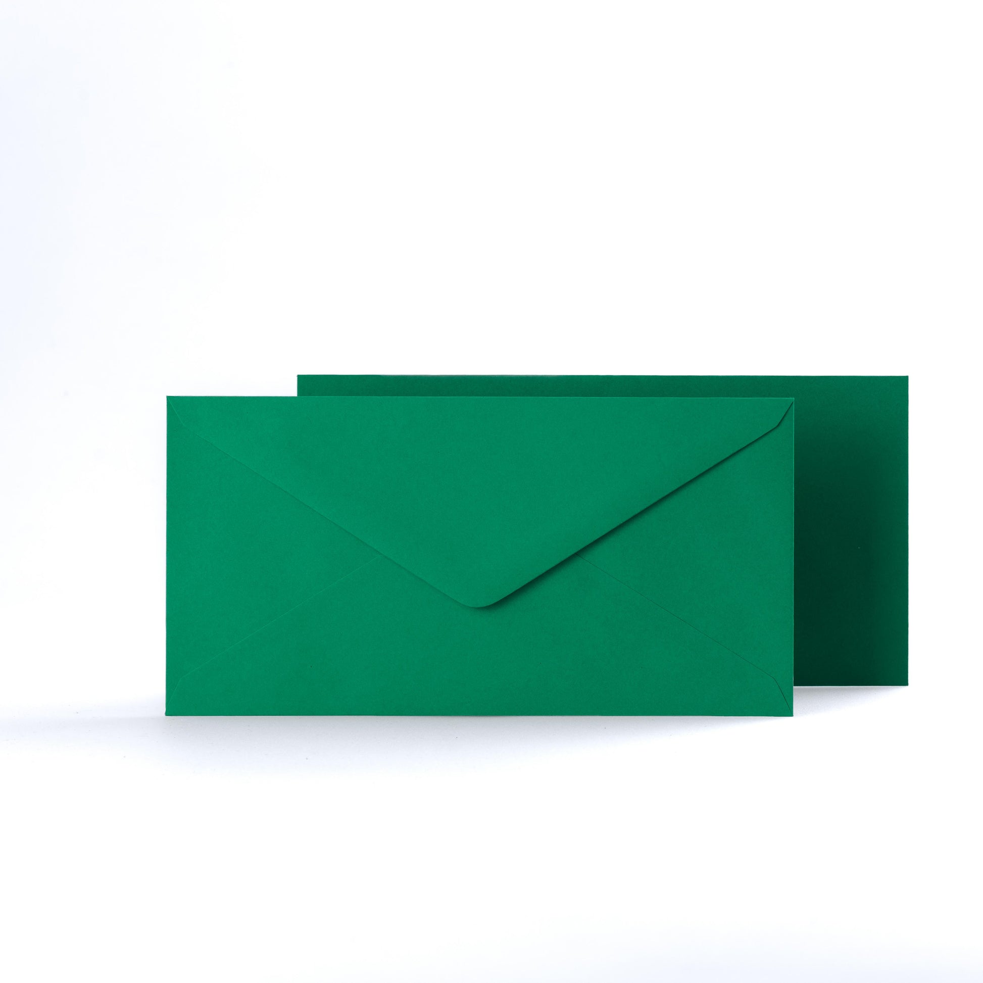 Dark Green Coloured Gummed V Flap Envelopes - DL - 110 x 220mm