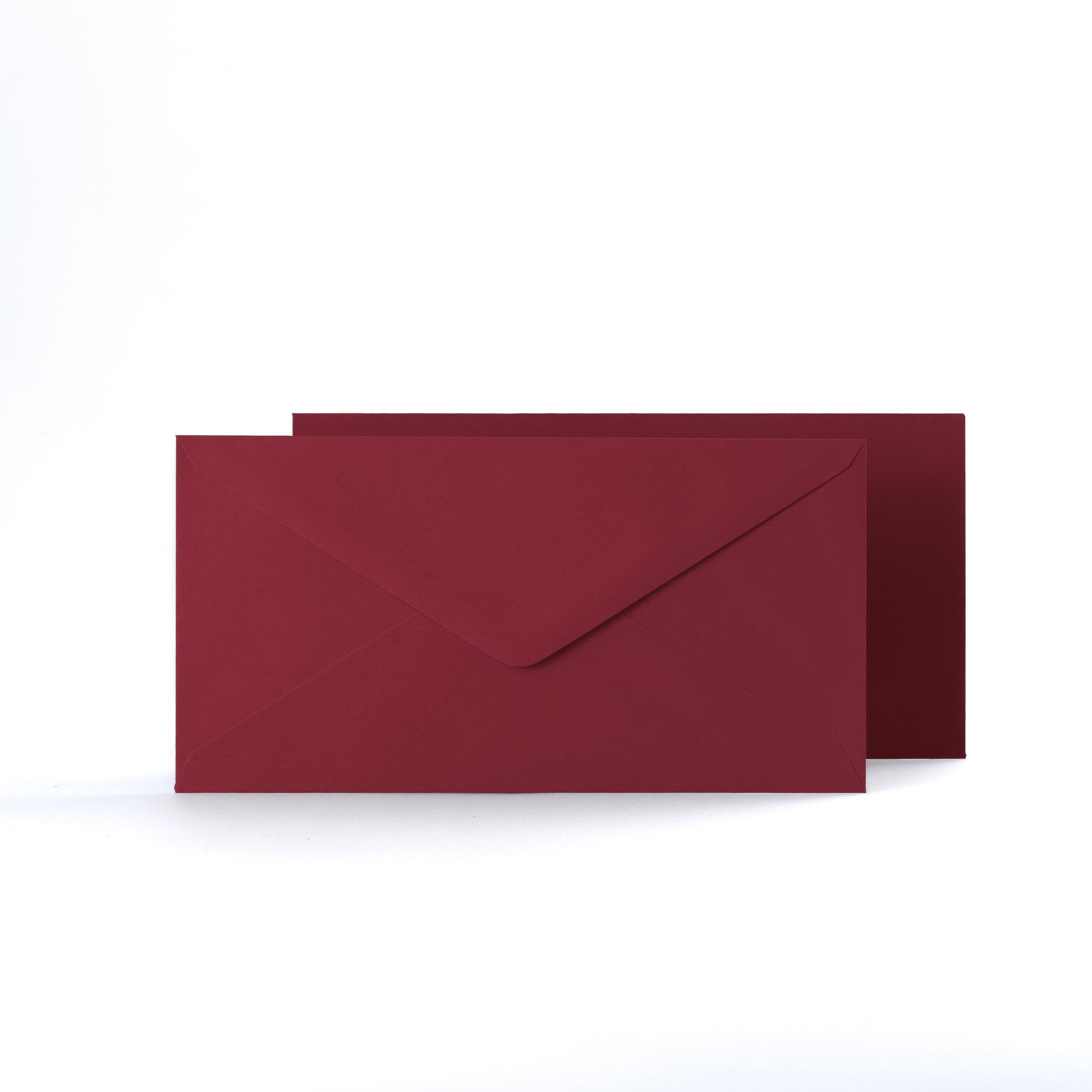 Dark Red Coloured Gummed V Flap Envelopes - DL - 110 x 220mm