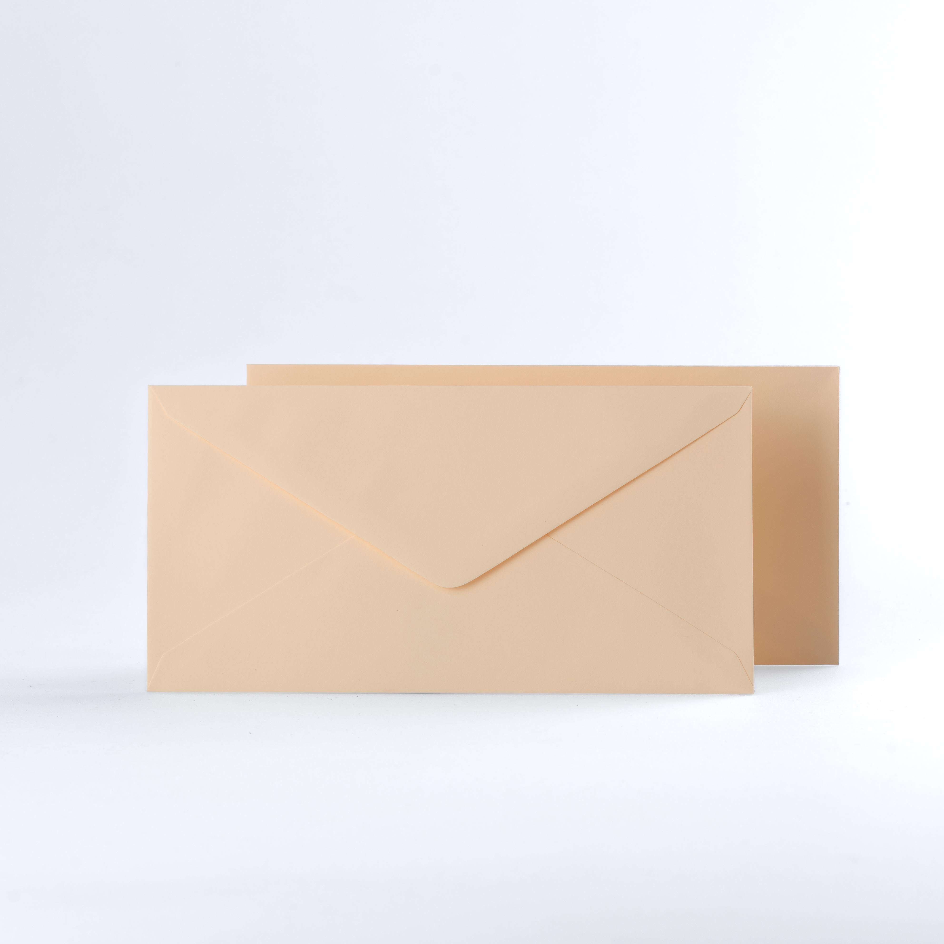 Magnolia Coloured Gummed V Flap Envelopes - DL - 110 x 220mm