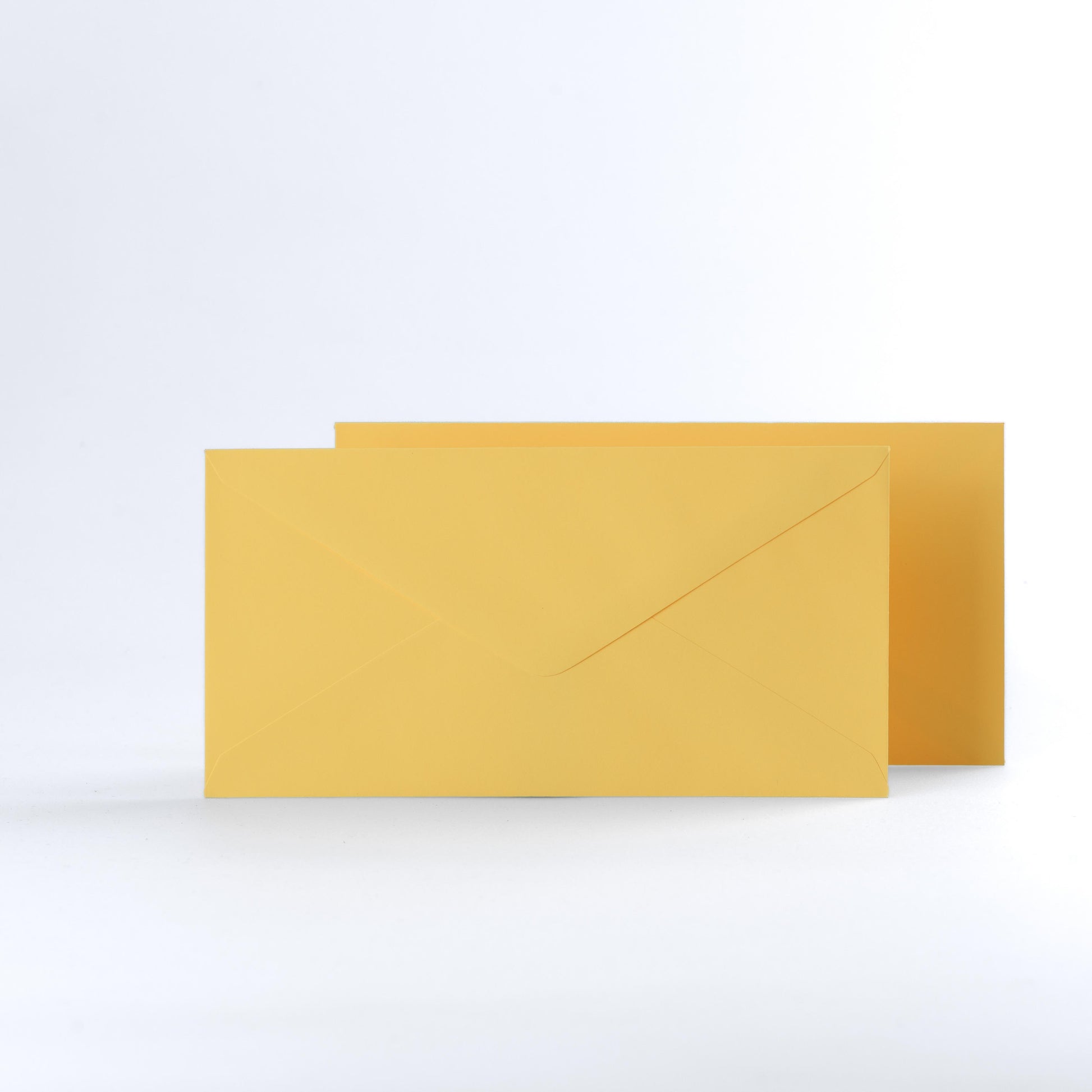 Mid Yellow Coloured Gummed V Flap Envelopes - DL - 110 x 220mm